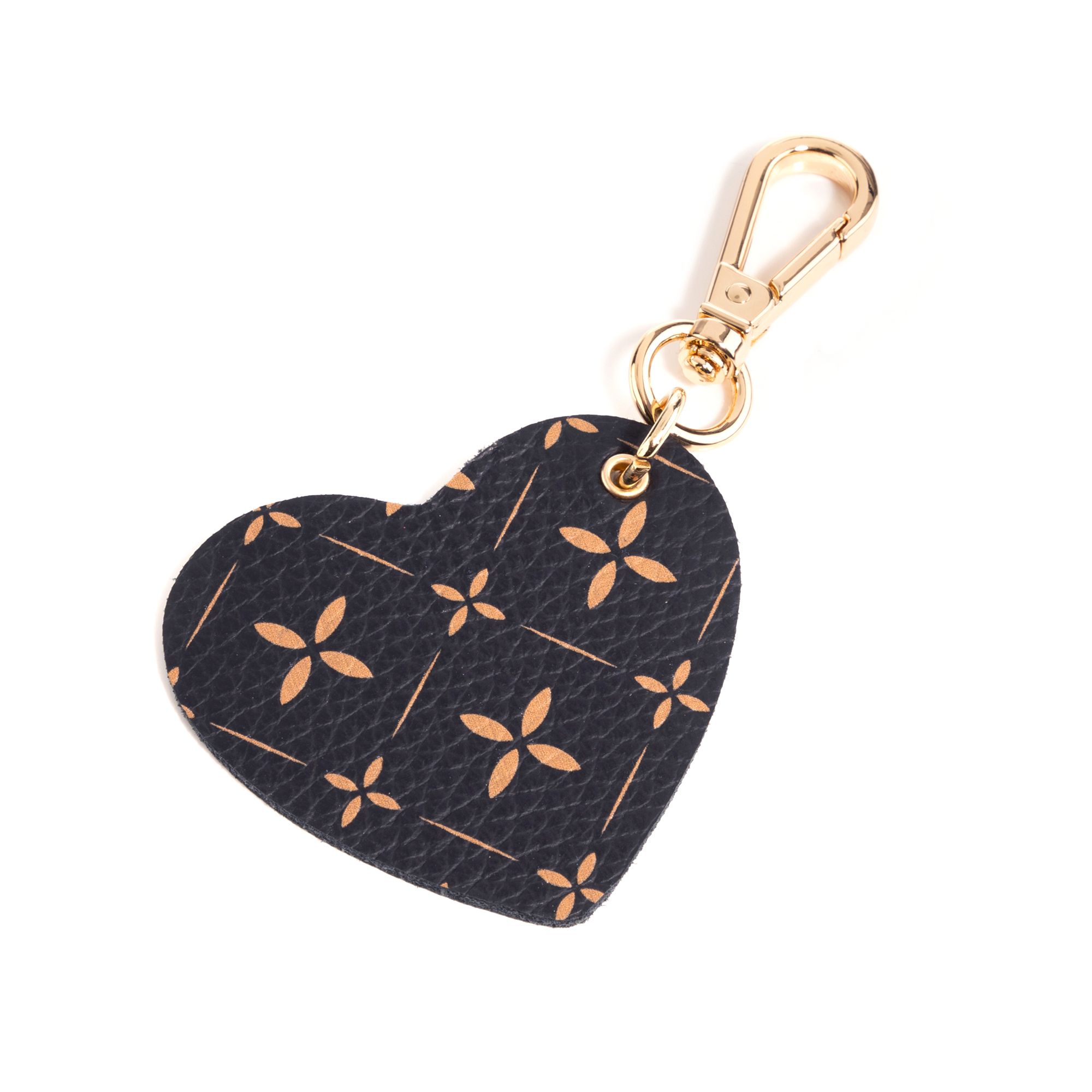 VITAFORM Schlüsselanhänger Nappaleder Blütenlogodruck Herzform
