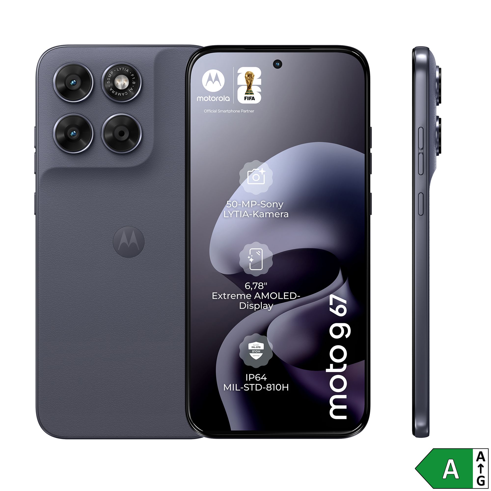 MOTOROLA 6,78"/17,22cm OLED moto g67 smartphone 128GB 50MP Android 16, Energieeffizienzklasse A