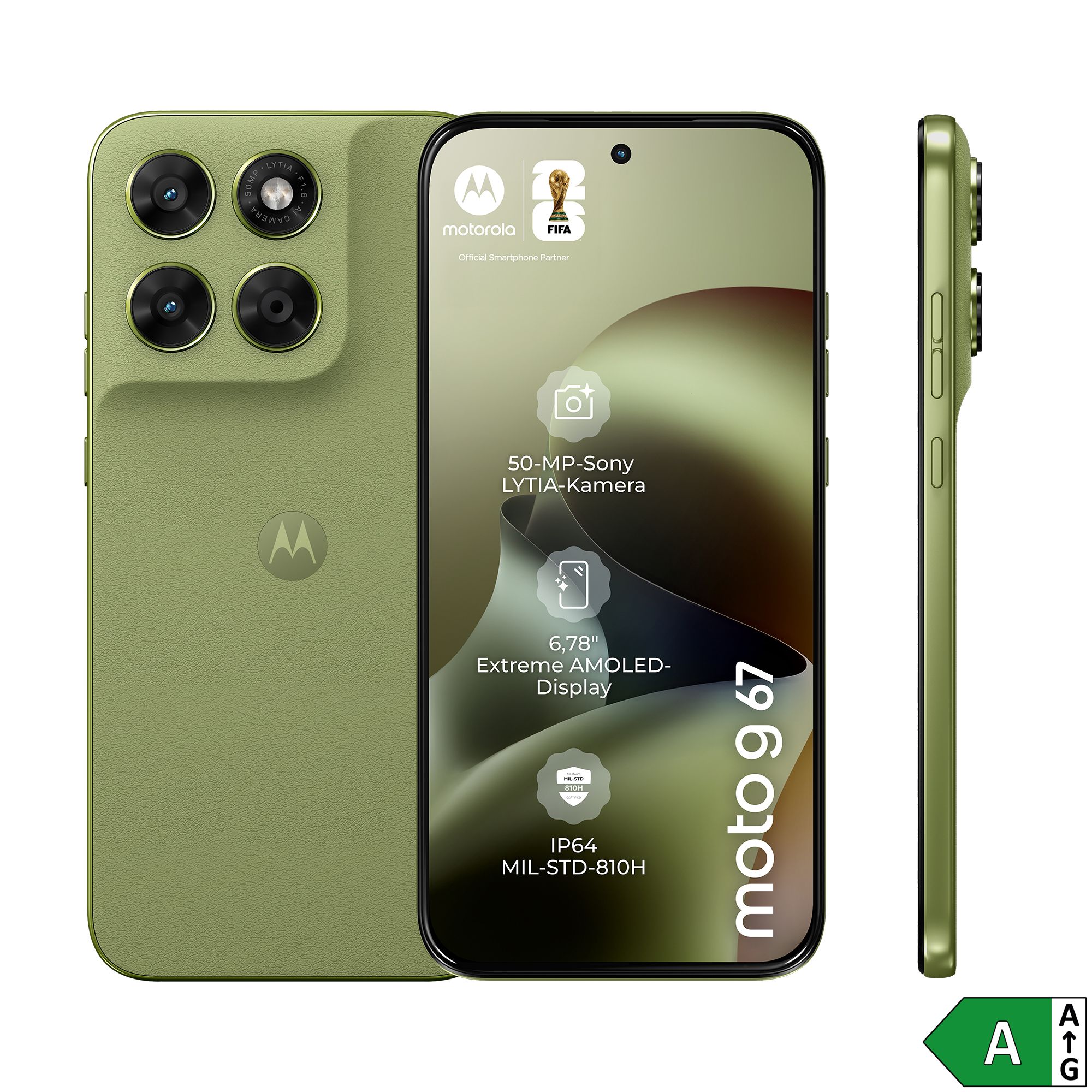 MOTOROLA 6,78"/17,22cm OLED moto g67 smartphone 128GB 50MP Android 16, Energieeffizienzklasse A