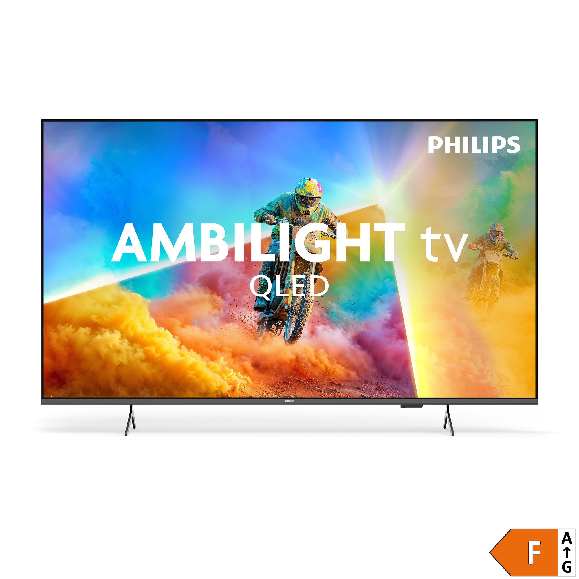 PHILIPS 43"/108cm 4K QLED Smart TV, PQS8501 Ambilight, EEK F Smart Home kompatibel, Energieeffizienzklasse F