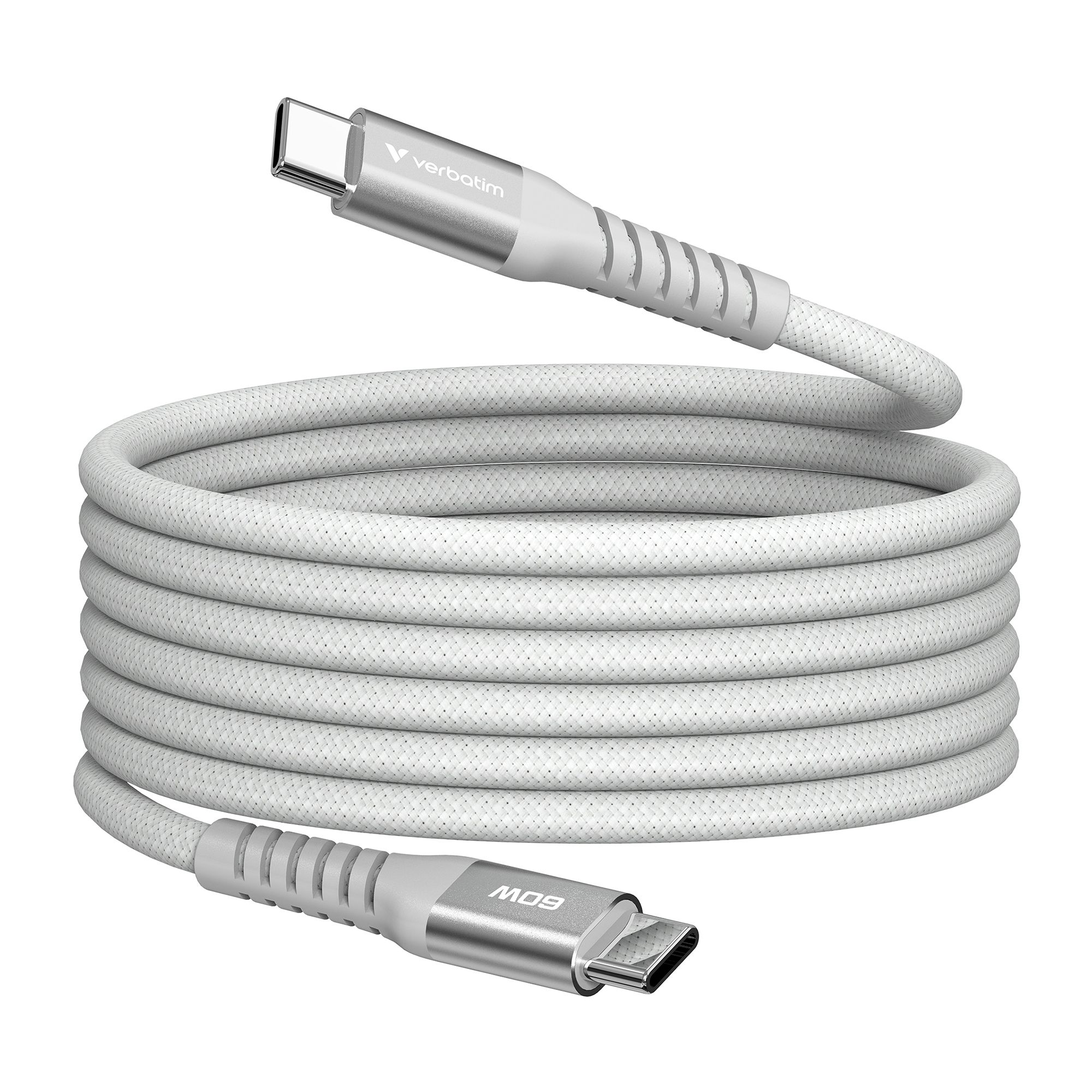 VERBATIM SYNC & Charge USB C zu USB C 60W 120cm, Magnetisch und Verwicklungsfrei