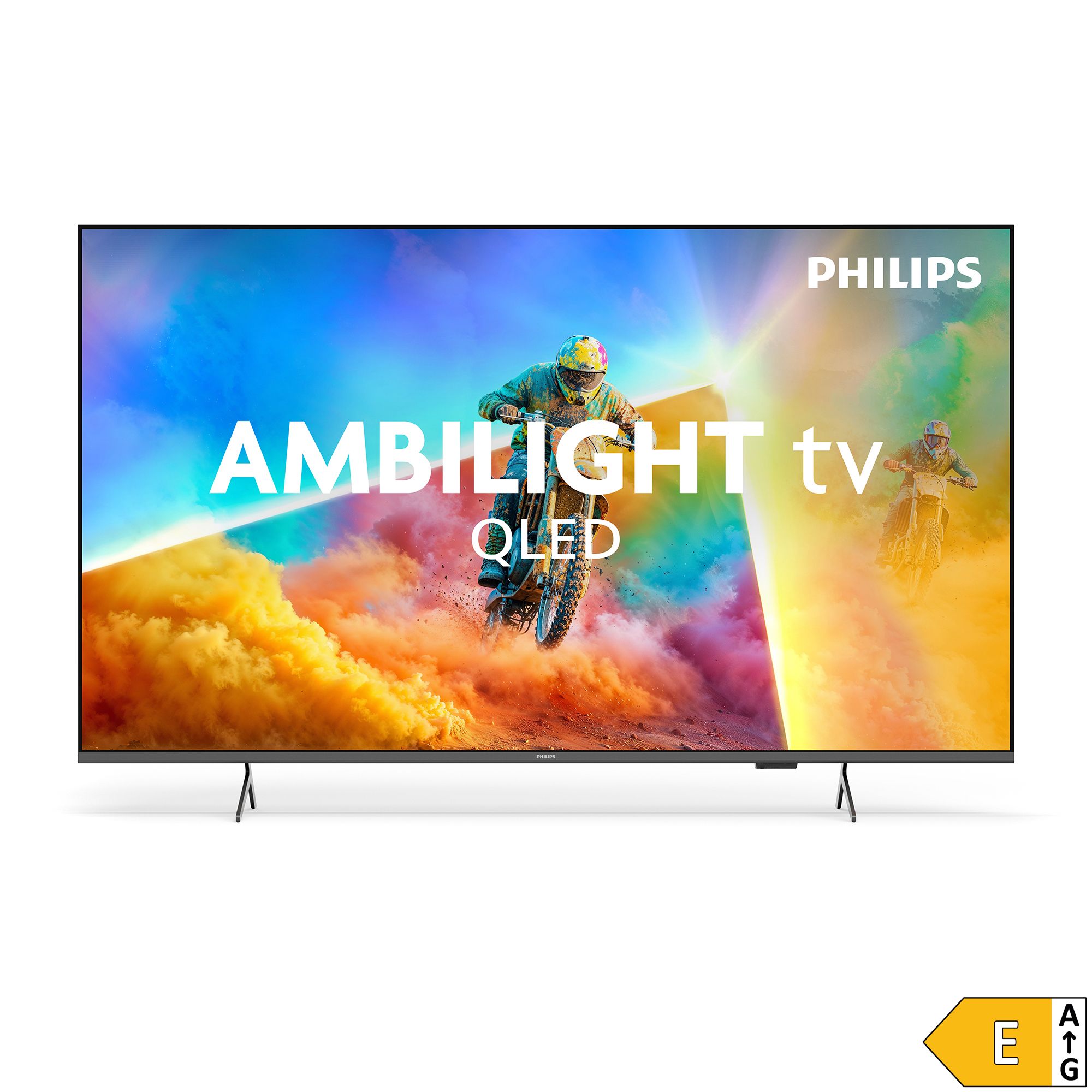 PHILIPS 65"/163cm 4K QLED Smart TV, PQS8501 Ambilight, EEK E Smart Home kompatibel, Energieeffizienzklasse E