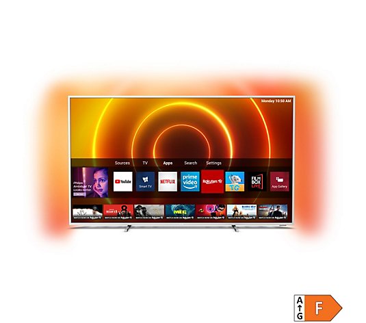 PHILIPS 178cm 4K UHD LED Smart TV mit HDR, Alexa & 3-seitigem Ambilight