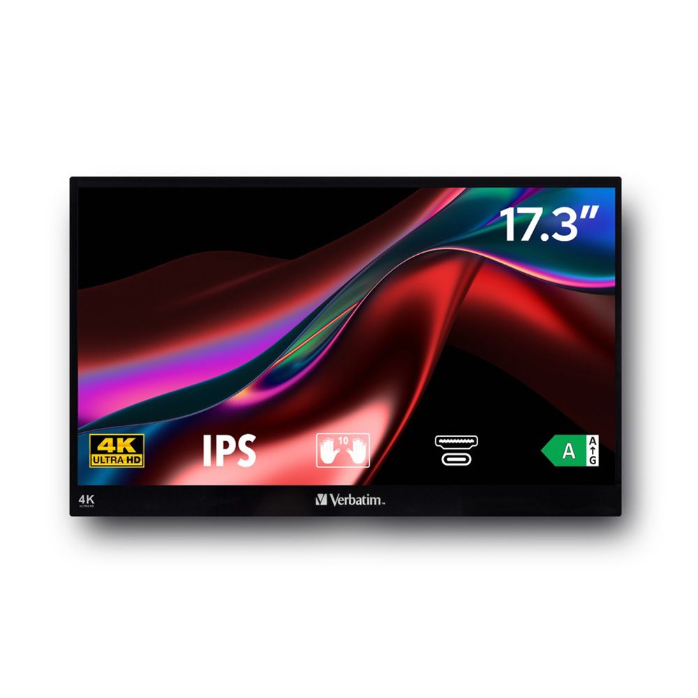 VERBATIM Mobiler Monitor 17,3" 43,9cm Ultra HD Touchscreen universal kompatibel, Energieeffizienzklasse A