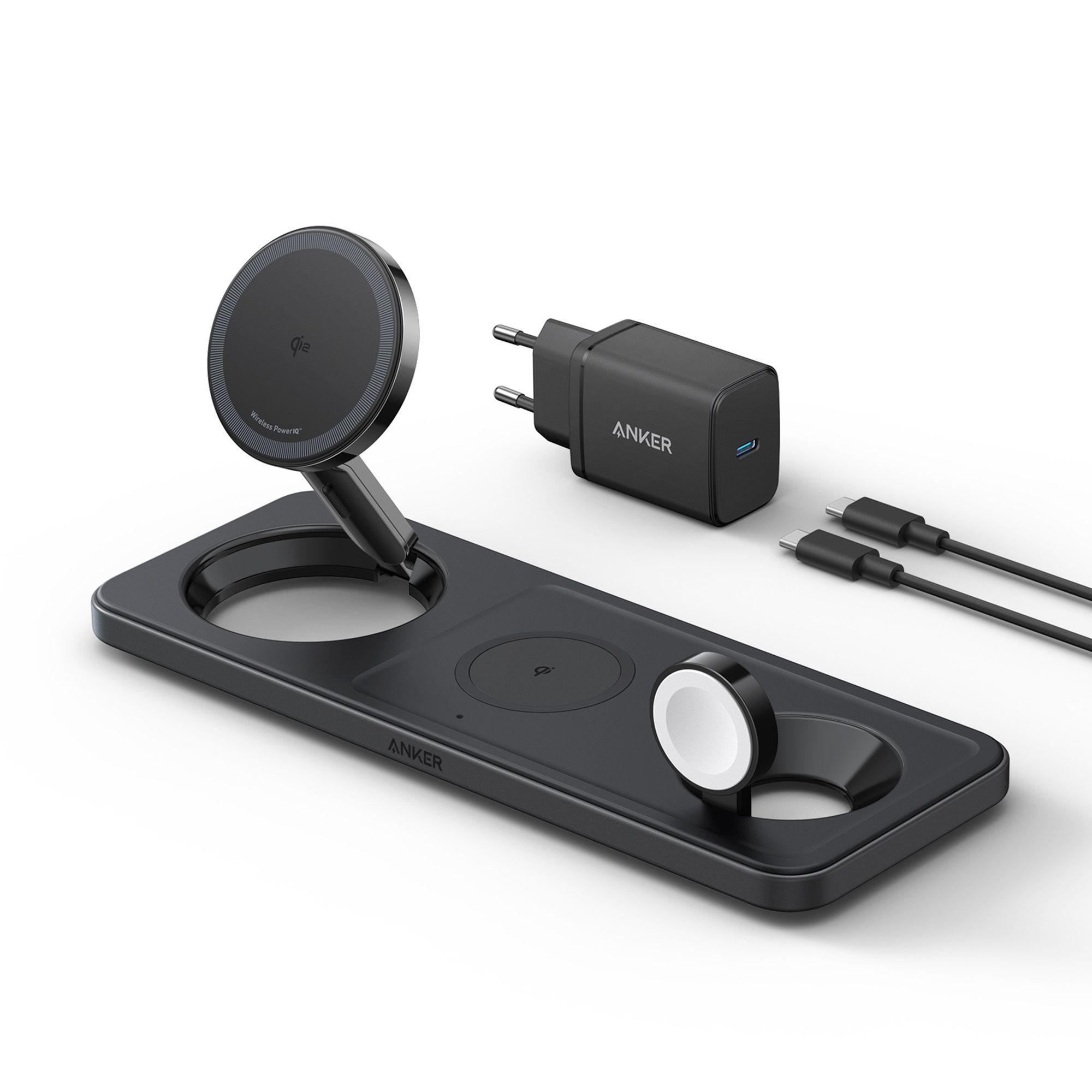 ANKER MagGo Kabellose 3in1 Ladestation für Smartphone & Apple Watch