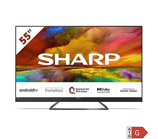 SHARP 55"/139cm Smart TV 4K UHD Quantum Dot HD Penta Tuner Harman Kardon Sound