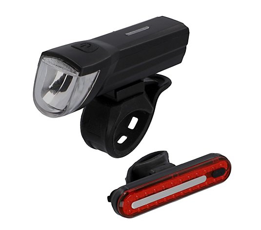 FISCHER Akku-USB-LED Beleuchtungs-Set inkl. Bremslicht 30-Lux-Frontleuchte