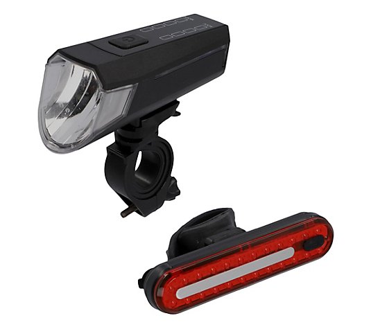 FISCHER Akku-USB-LED Beleuchtungs-Set inkl. Bremslicht 80-Lux-Frontleuchte