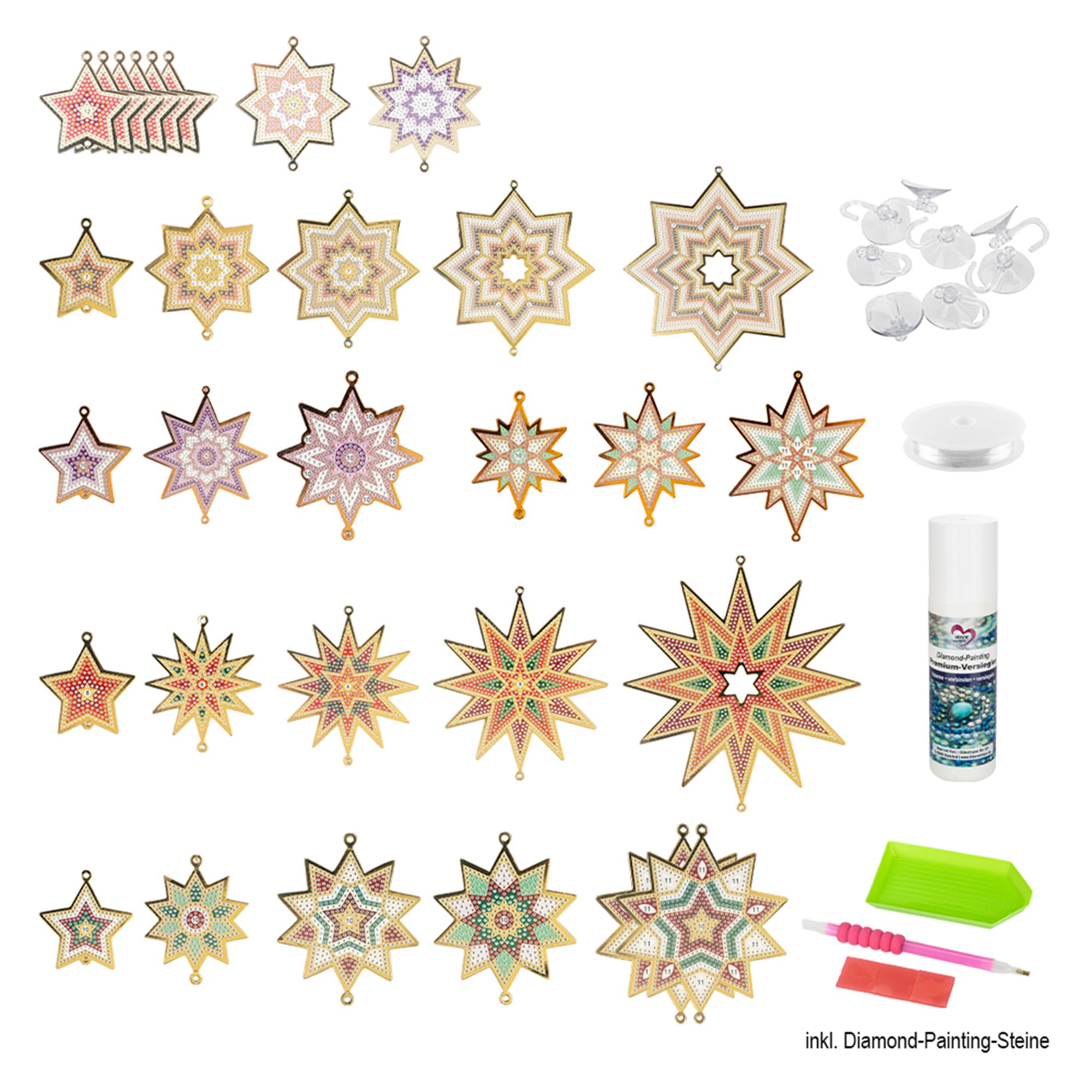 KARIN JITTENMEIER Diamond Painting-Set Stern-Anhänger verschiedene Größen 46tlg.