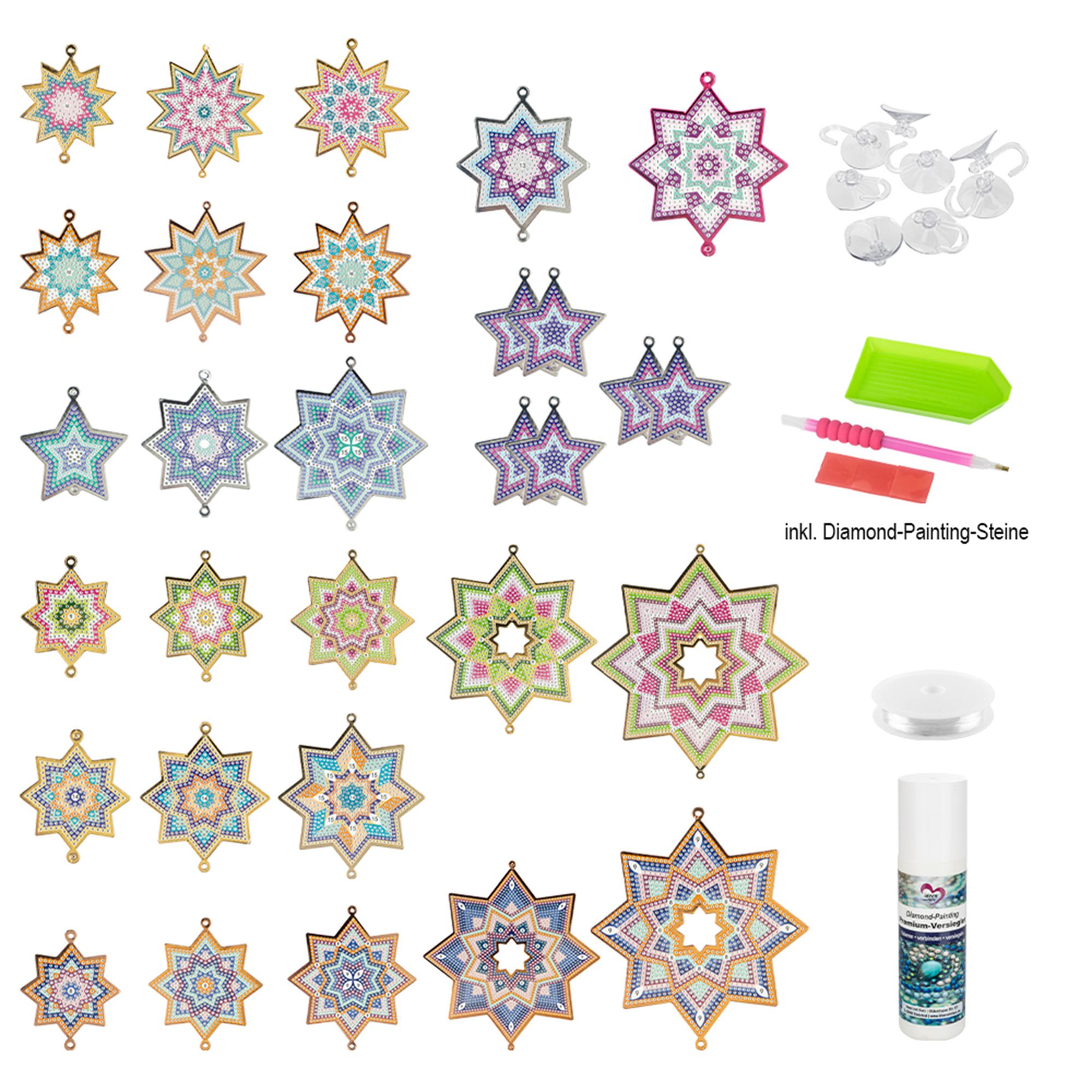 KARIN JITTENMEIER Diamond Painting-Set Stern-Anhänger verschiedene Größen 46tlg.