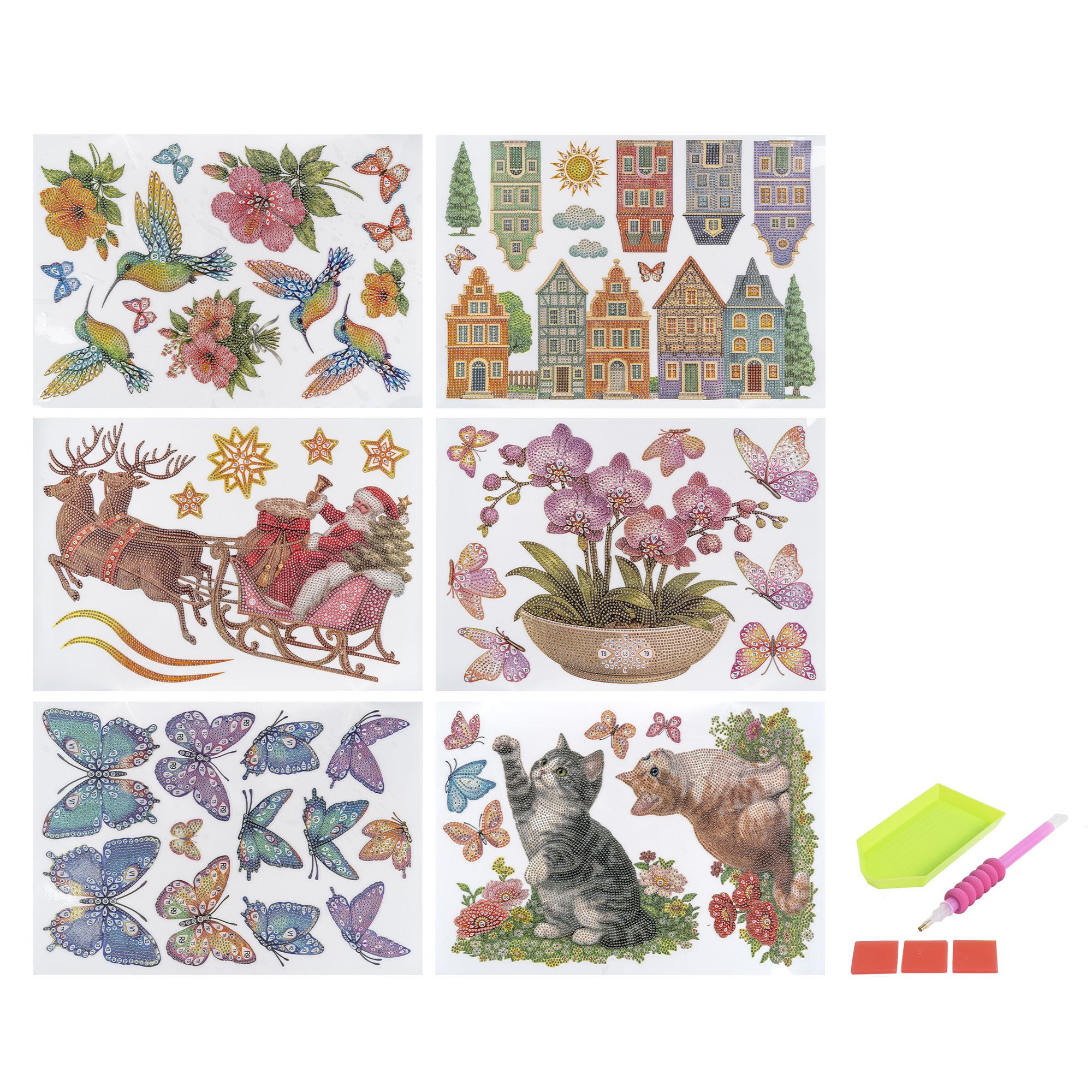 KARIN JITTENMEIER Diamond Painting Fensterfolien-Set versch. Motive 10tlg.