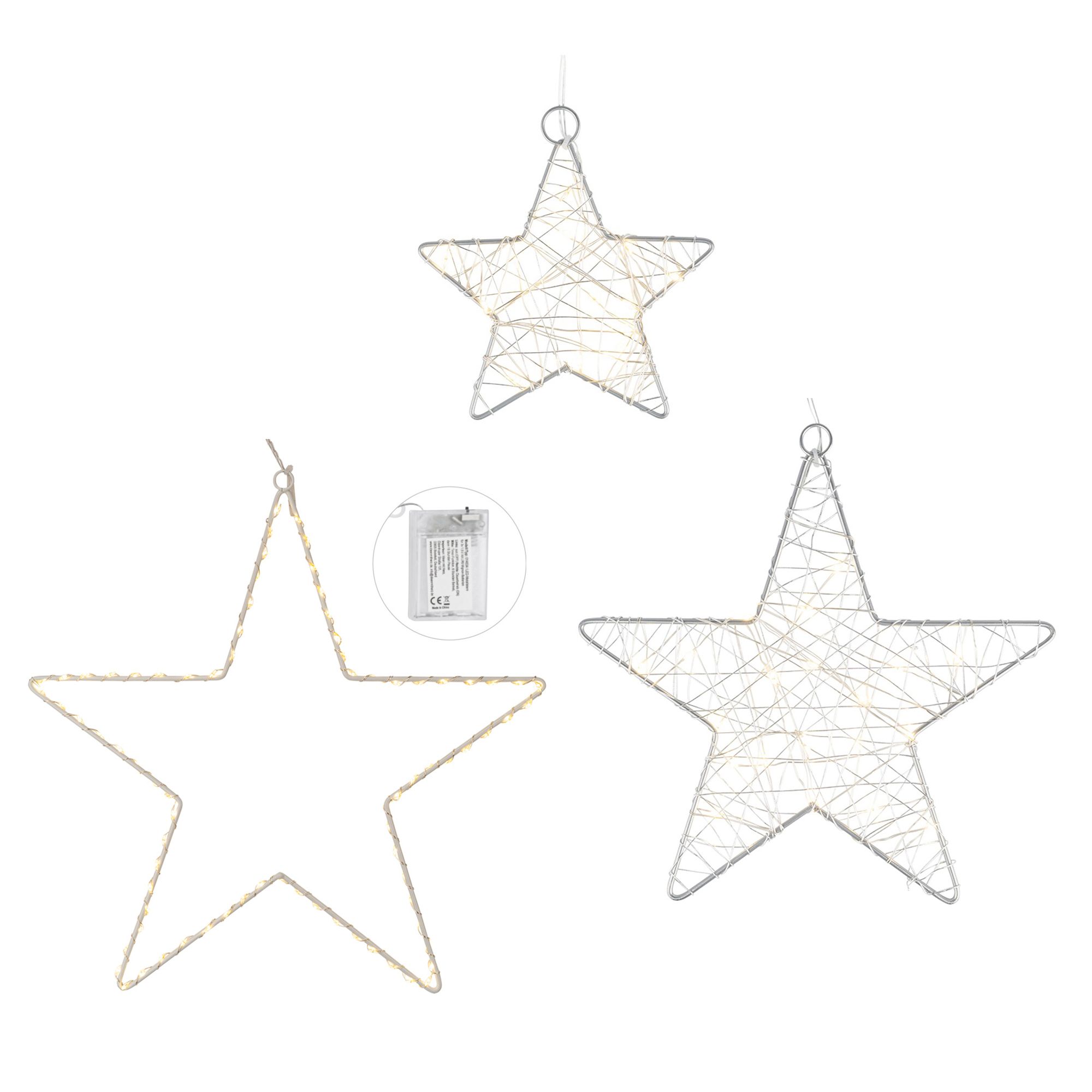 KARIN JITTENMEIER Dekorations-Set LED-Sterne verschiedene Designs 10tlg.