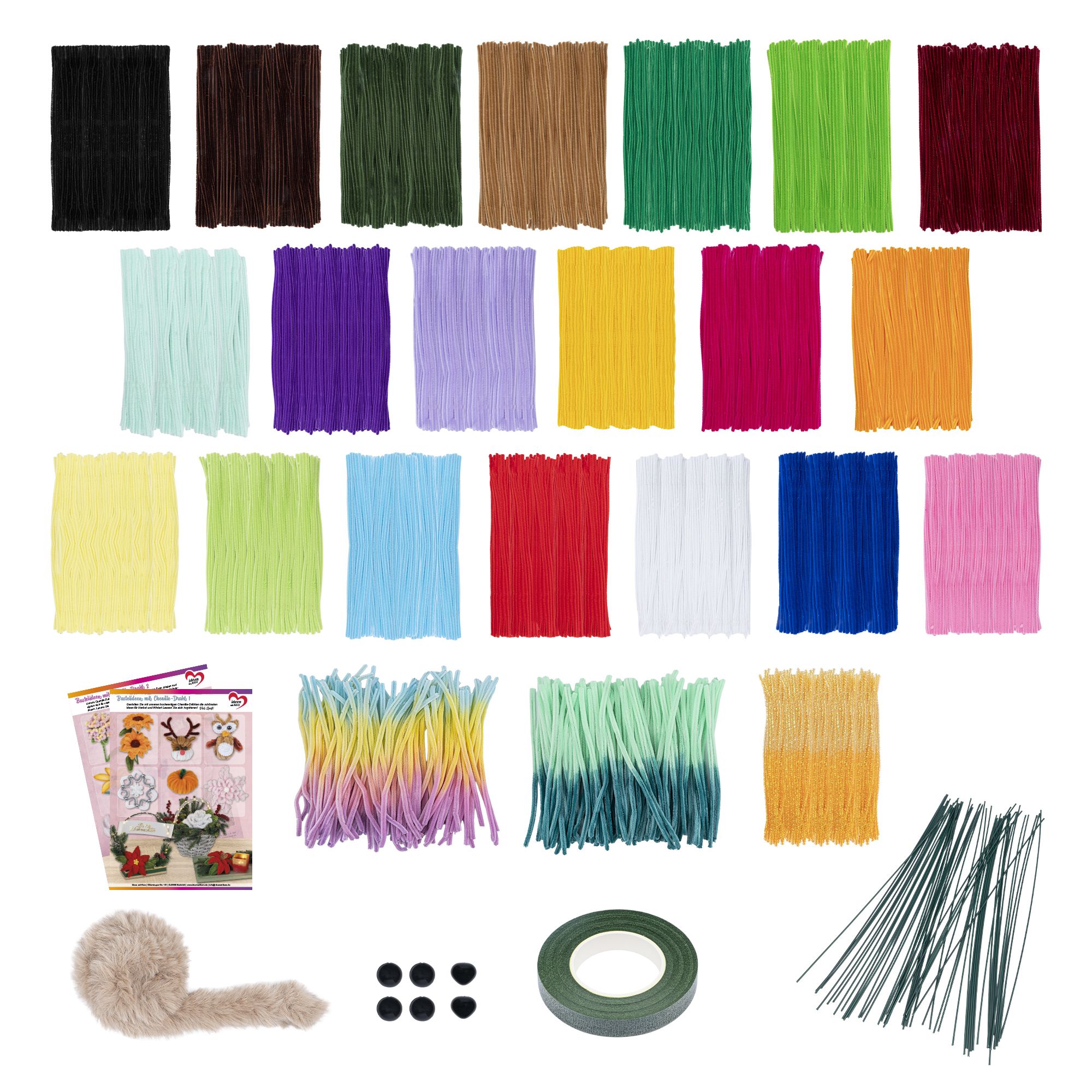 KARIN JITTENMEIER Kreativ-Set Premium Chenille versch. Farben & Ideenbuch, 9tlg.