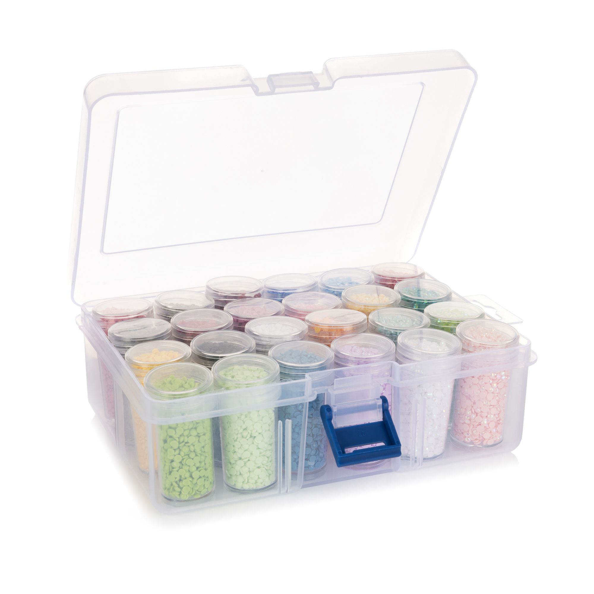 CRAFT BUDDY™ Diamond Painting-Set Aufbewahrungsbox & 24 Dosen Kristalle 25tlg.