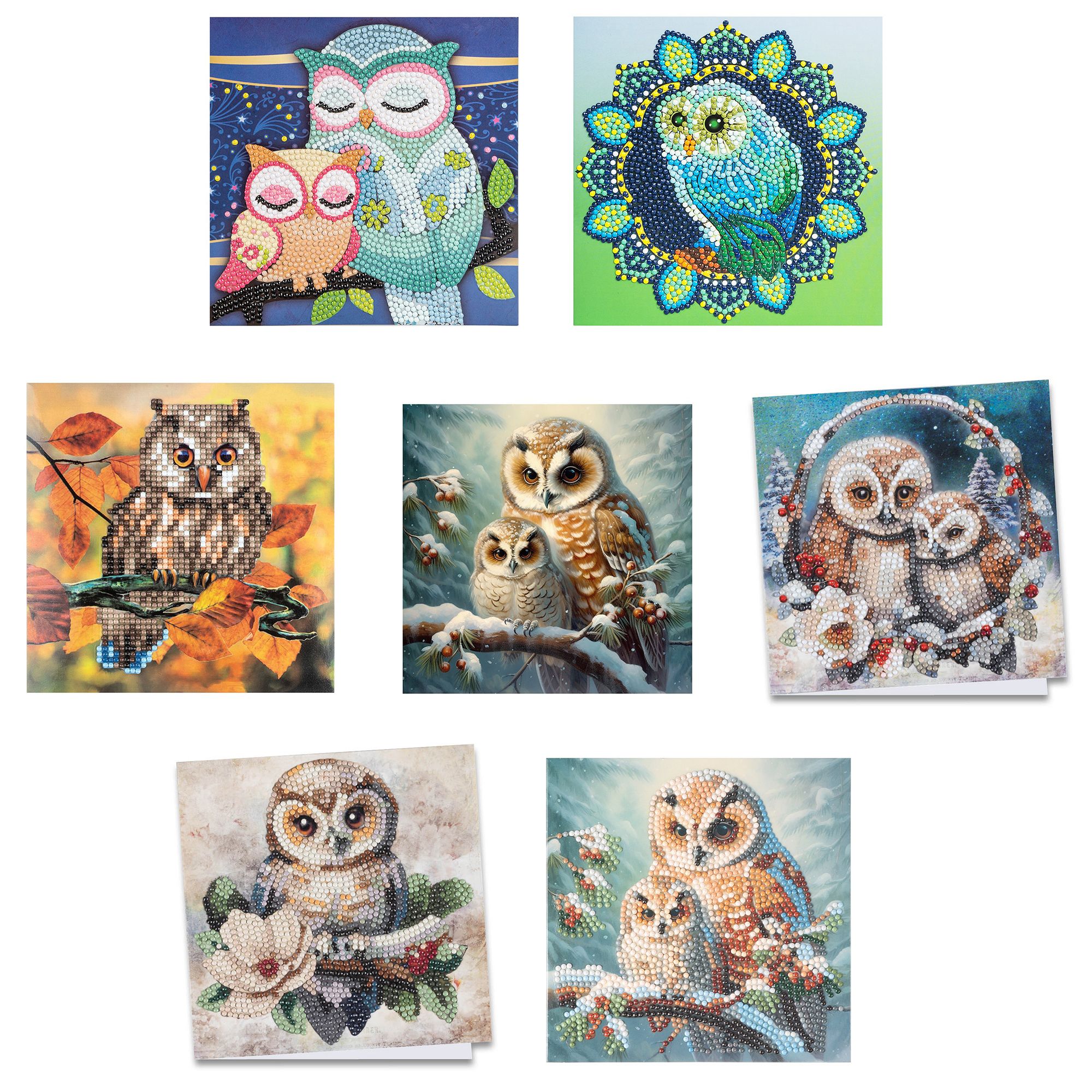 Generish 6er Set DIY Diamond Painting Weihnachtskarten – 5D Strass, Komplett Mit Werkzeug | Bastelset Für Kinder & Erwachsene