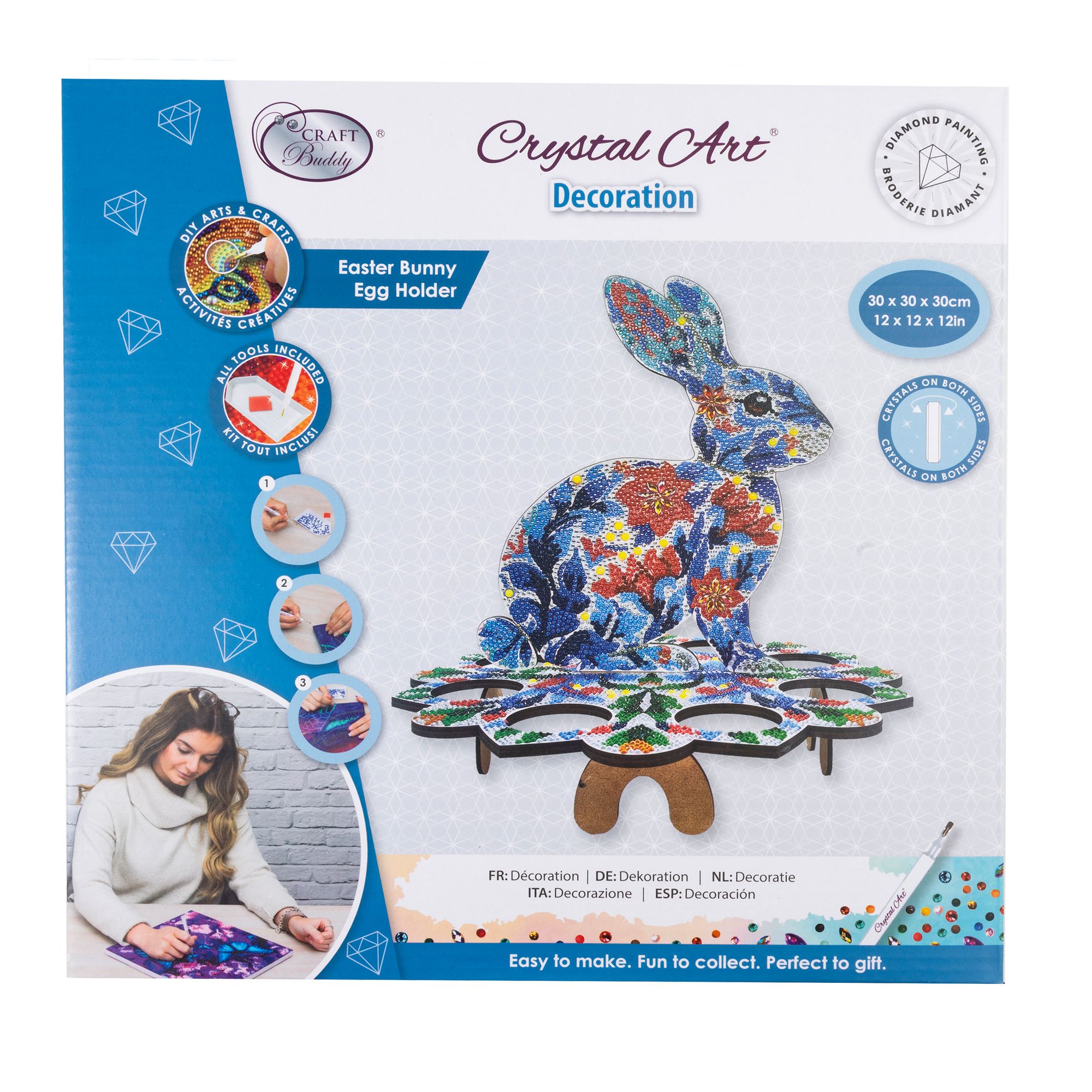 CRAFT BUDDY™ Diamond Painting-Set Eierhalter ca. 30x25x5cm 6tlg.