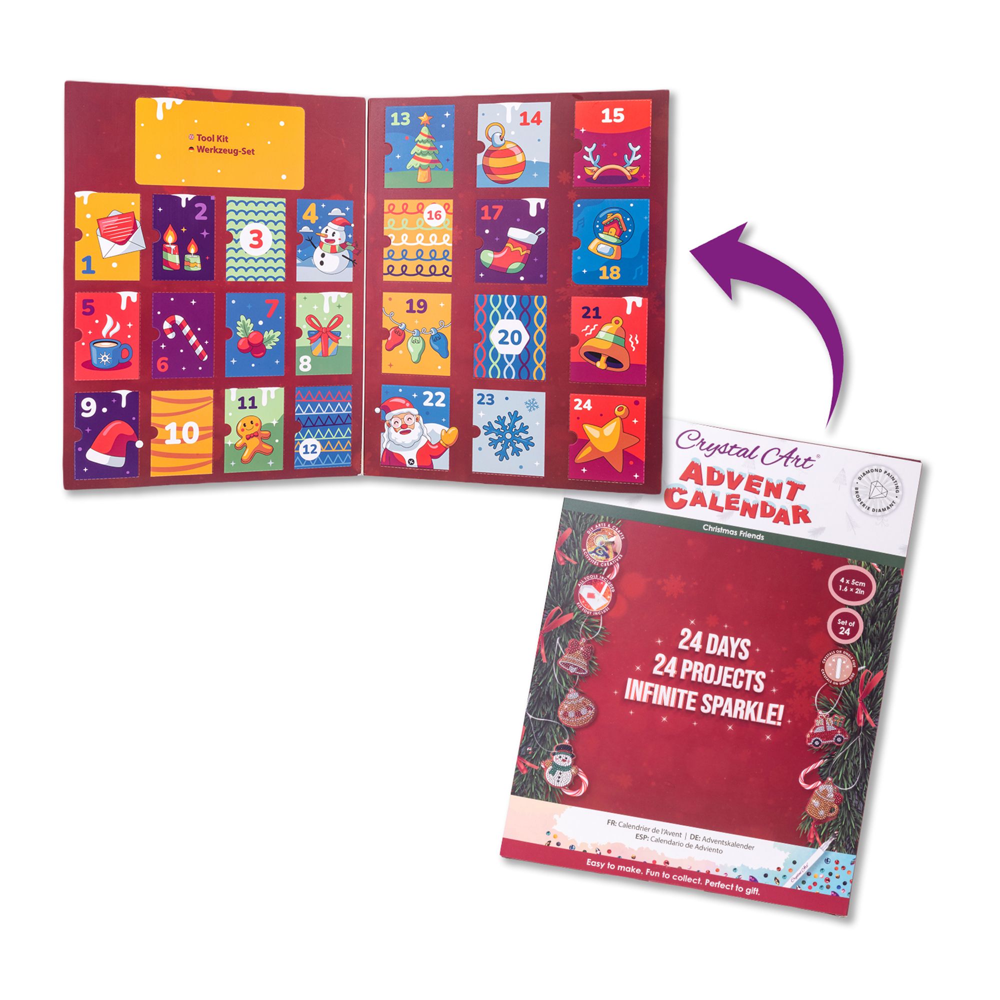 CRAFT BUDDY™ Diamond Painting-Set Adventskalender versch. Motive 29tlg.