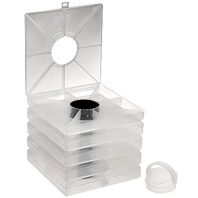 Aufbewahrungssystem 5 stapelbare Boxen mit insgesamt 40 Aufteilungen