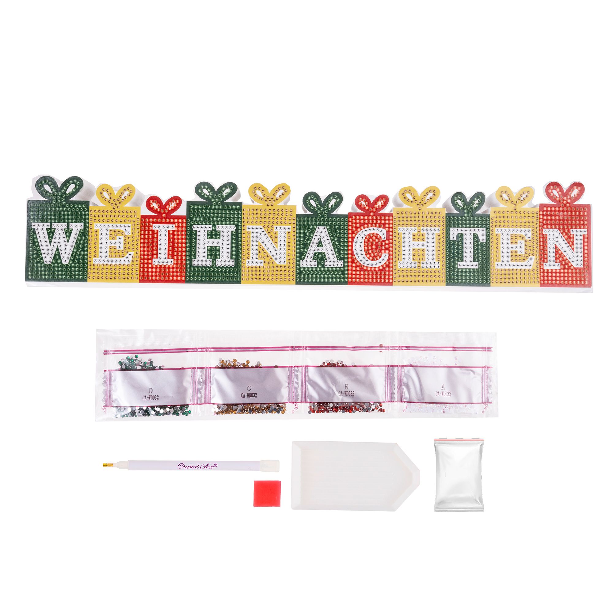 CRAFT BUDDY™ Diamond Painting-Set Weihnachtsdeko mit Schriftzug 5tlg.