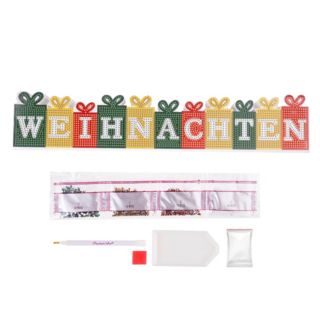 CRAFT BUDDY™ Diamond Painting-Set Weihnachtsdeko mit Schriftzug 5tlg.