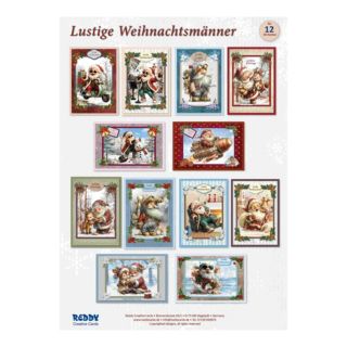 REDDY Grußkarten-Set lustige Weihnachts- männer versch. Designs, 37tlg.
