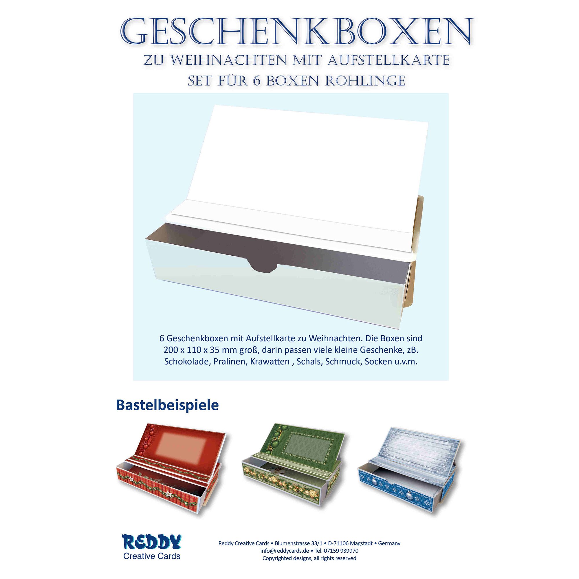 REDDY Ergänzungs-Set Rohlinge für Geschenkboxen 8tlg.