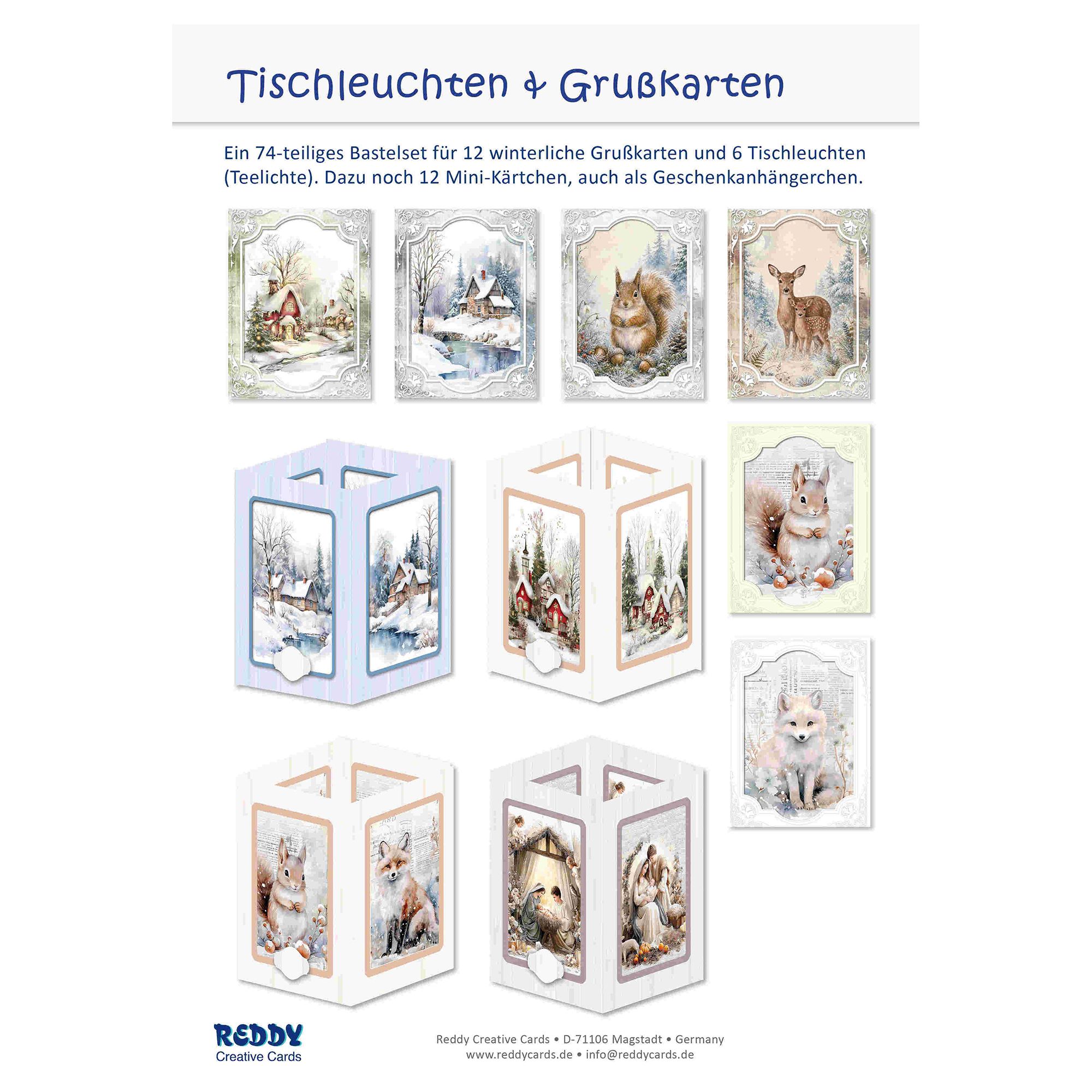 REDDY Kreativ-Set Tischleuchten & Grußkarten Weihnachten, 62tlg.