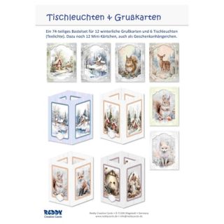 REDDY Kreativ-Set Tischleuchten & Grußkarten Weihnachten, 62tlg.