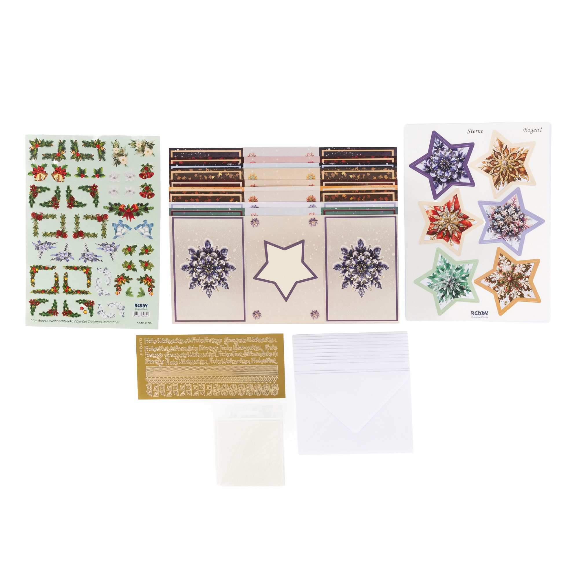 REDDY Grußkarten-Set Sternkarten inkl. Stanzbogen 29tlg.