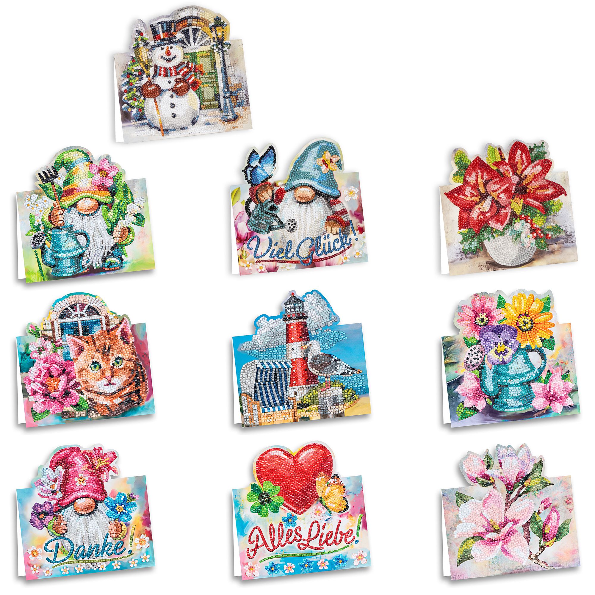 KARIN JITTENMEIER Diamond Painting Grußkarten-Set Aufstellkarten 60tlg.