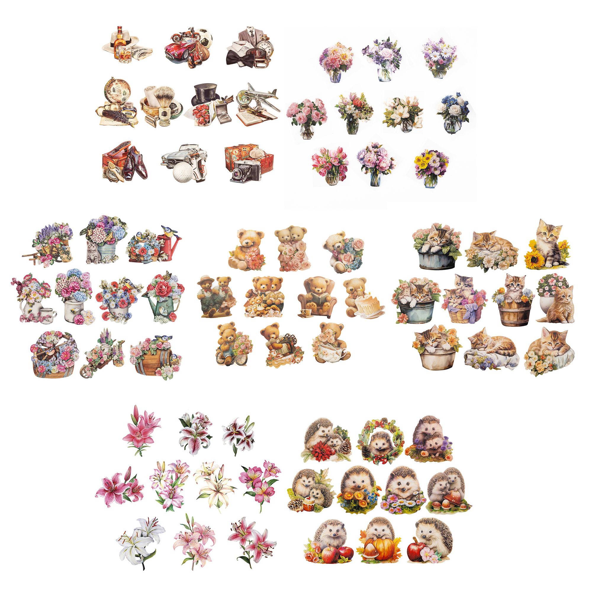 KARIN JITTENMEIER 3D-Technik-Set 3D-Motive verschiedene Themen 70tlg.