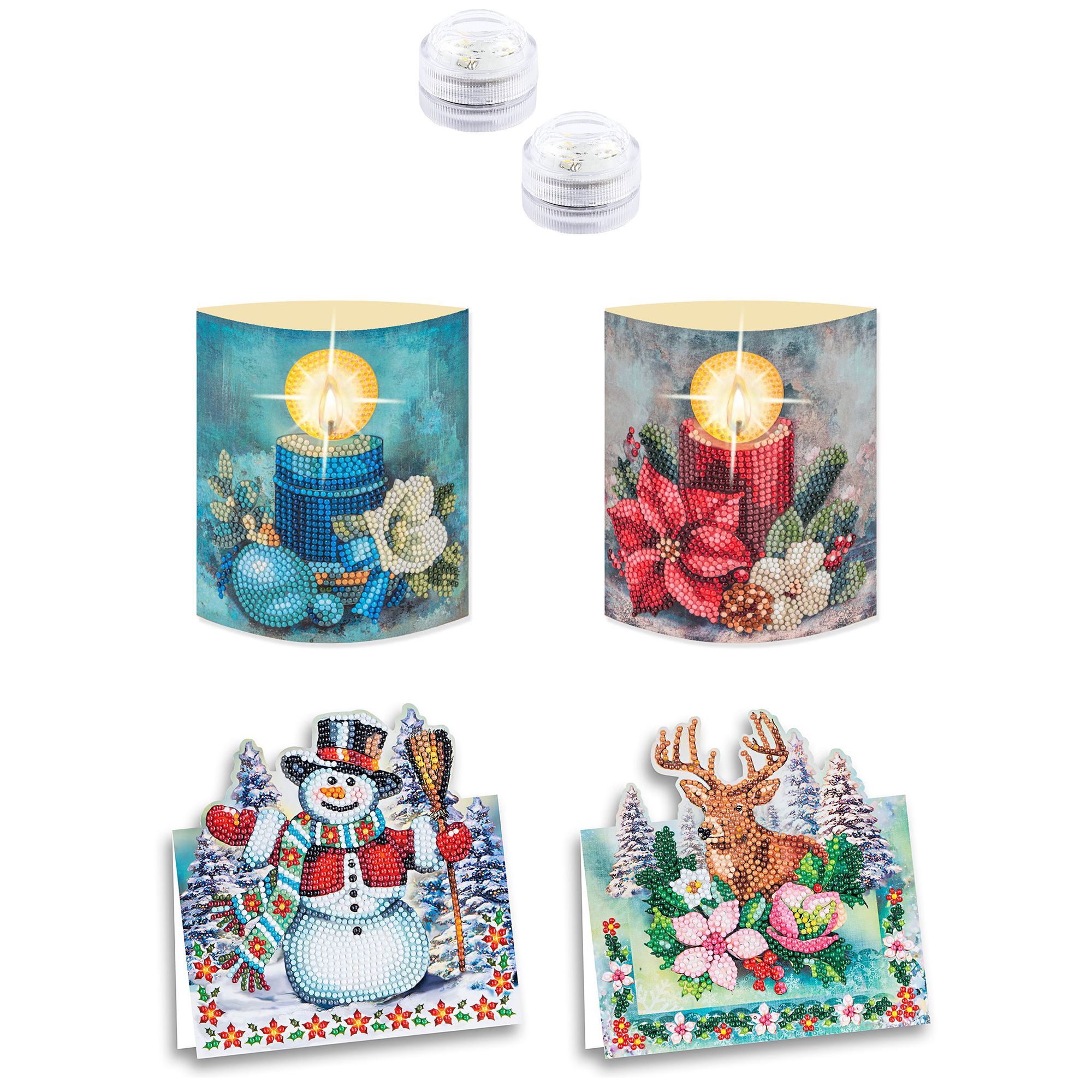 KARIN JITTENMEIER Diamond Painting-Set Aufstellkarten & LED-Lichter 39tlg.