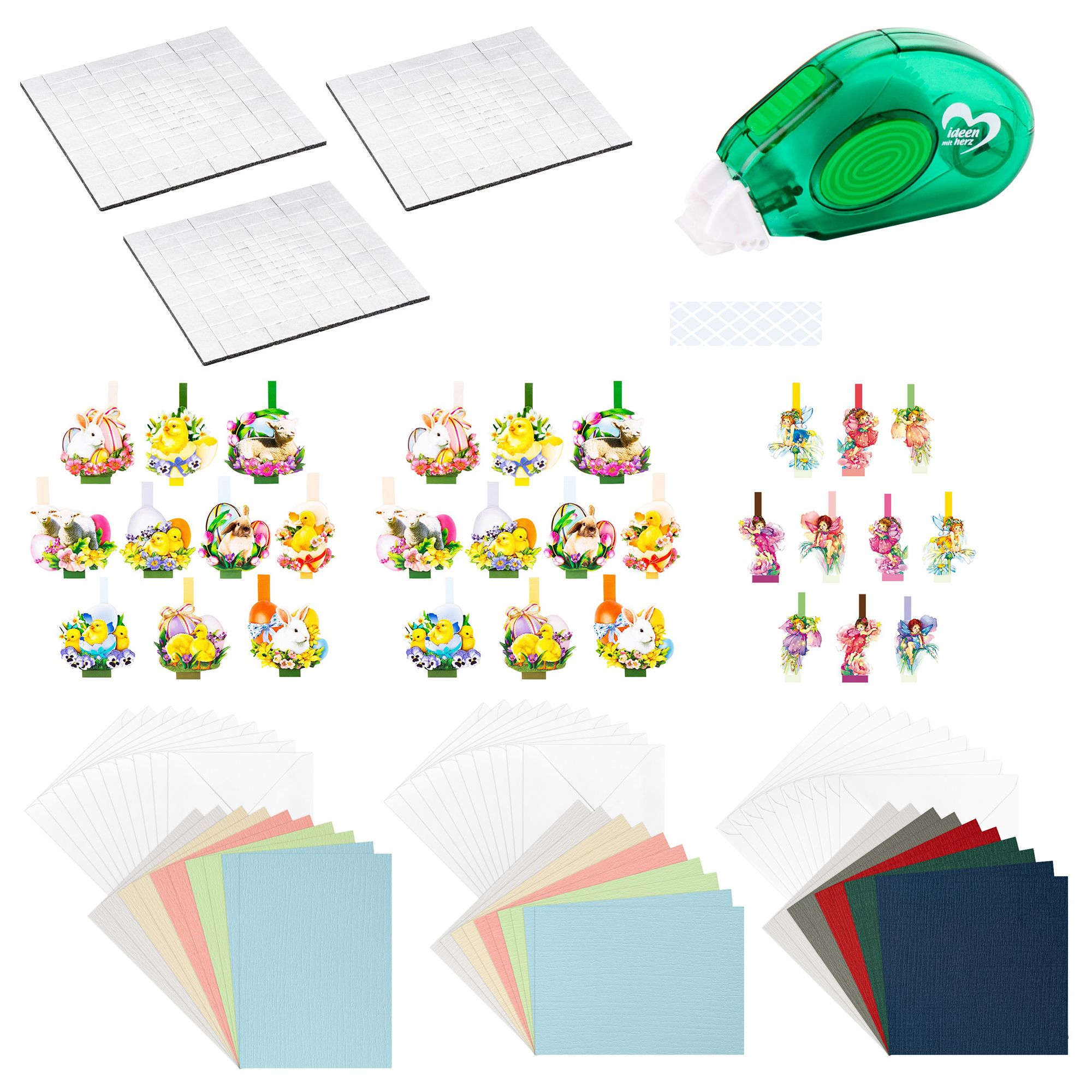 KARIN JITTENMEIER Grußkarten-Set 3D Pop-up Motive & Kartenpapiere 94tlg.