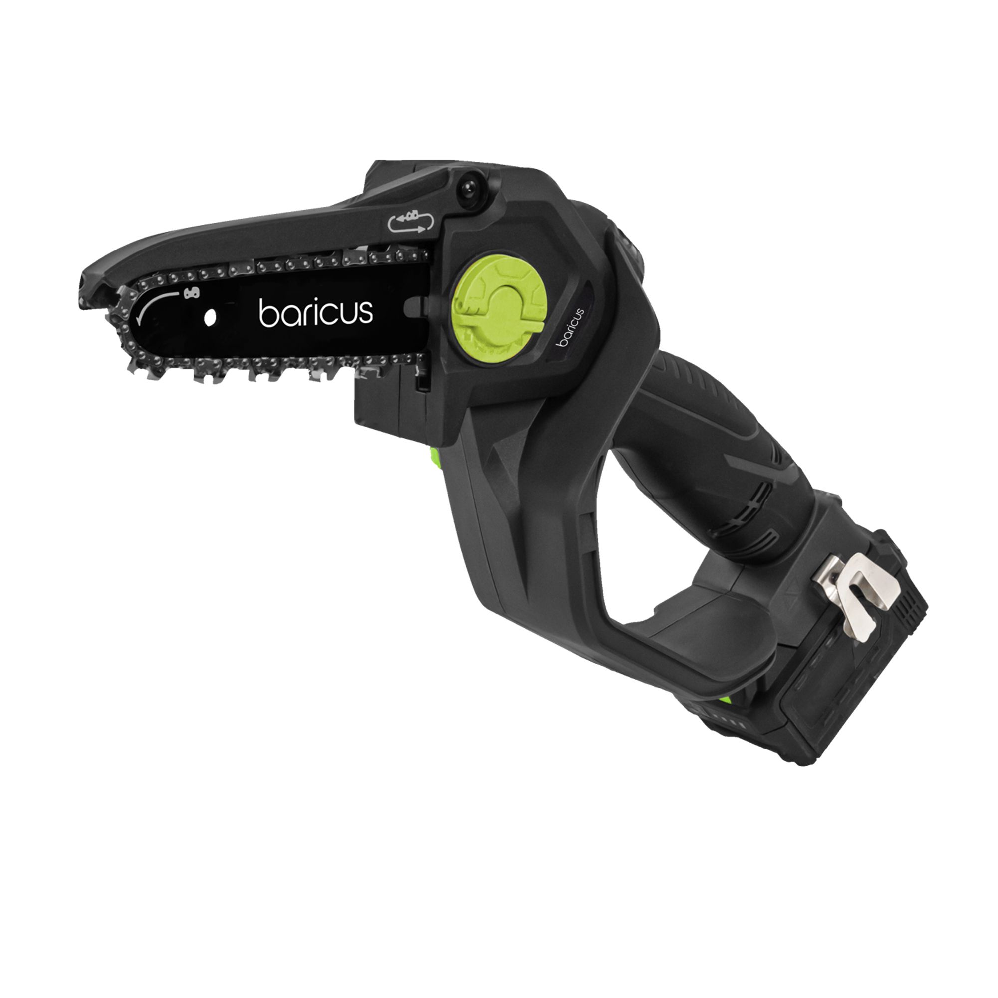 BARICUS Einhand-Kettensäge18V bürstenloser Motor 32° verstell. Schwert 5J Herstellergarantie