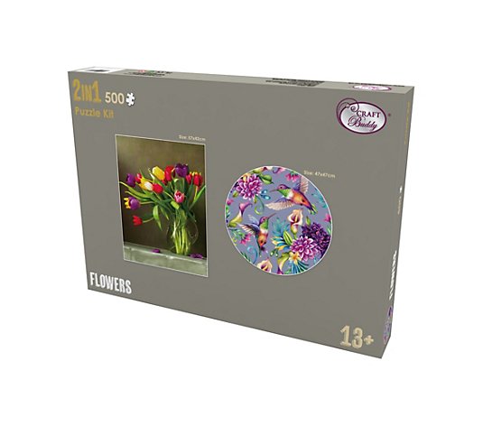CRAFT BUDDY Puzzle-Set Tulpen & Kolibri je 500 Teile 2tlg.