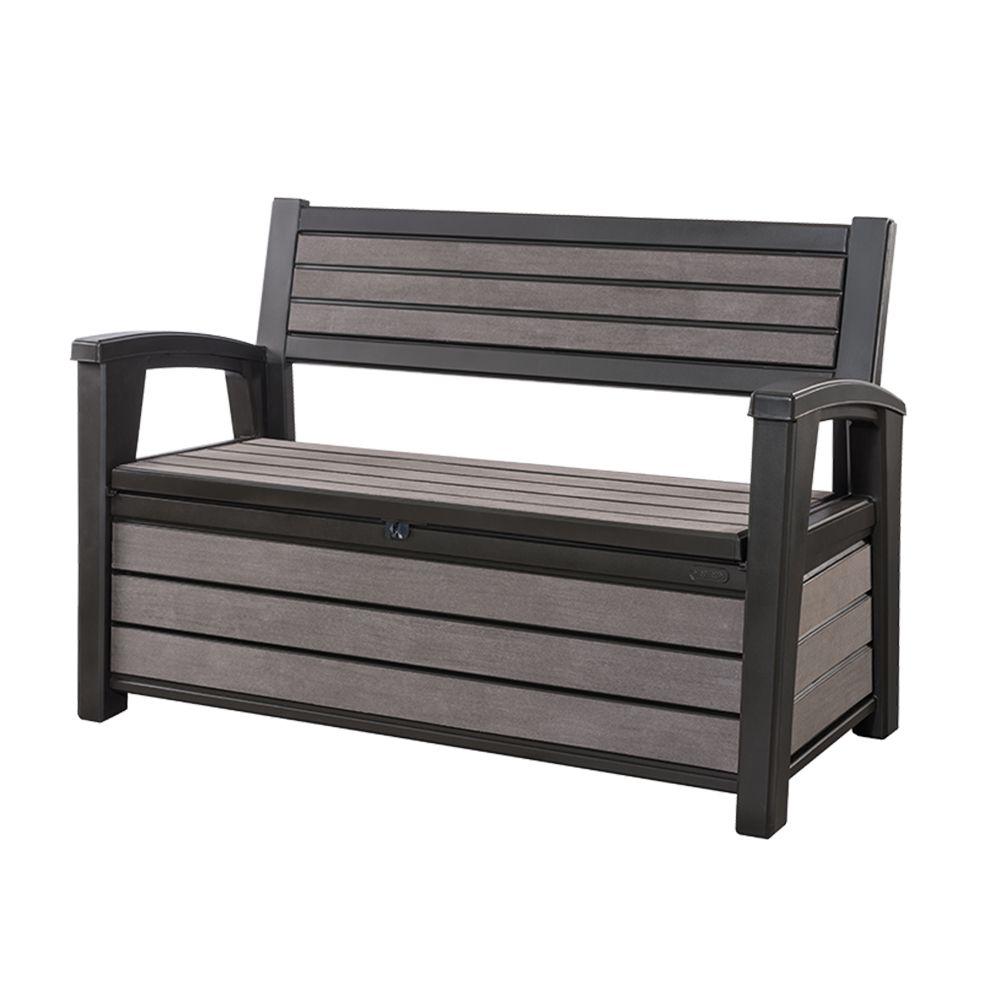 KETER® 2-in-1 Gartenbank HUDSON 227l mit eingebauter Kissenbox ca. 132,7x61,2x89cm