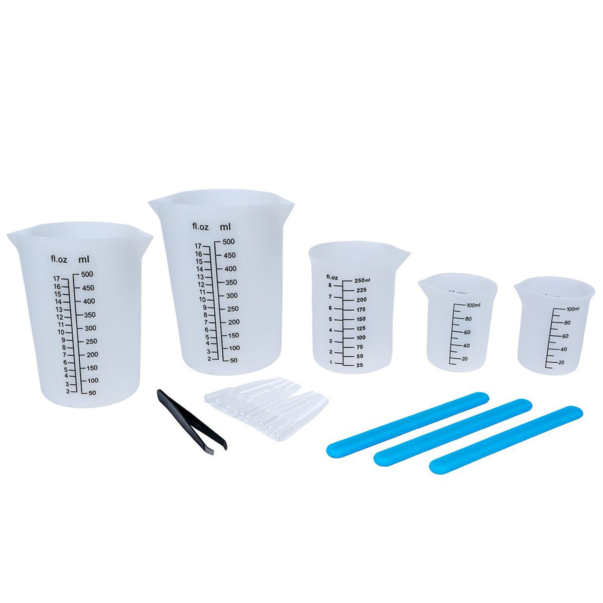 KARIN JITTENMEIER Kreativ-Set Messbecher & Rührstäbchen aus Silikon, 19tlg.