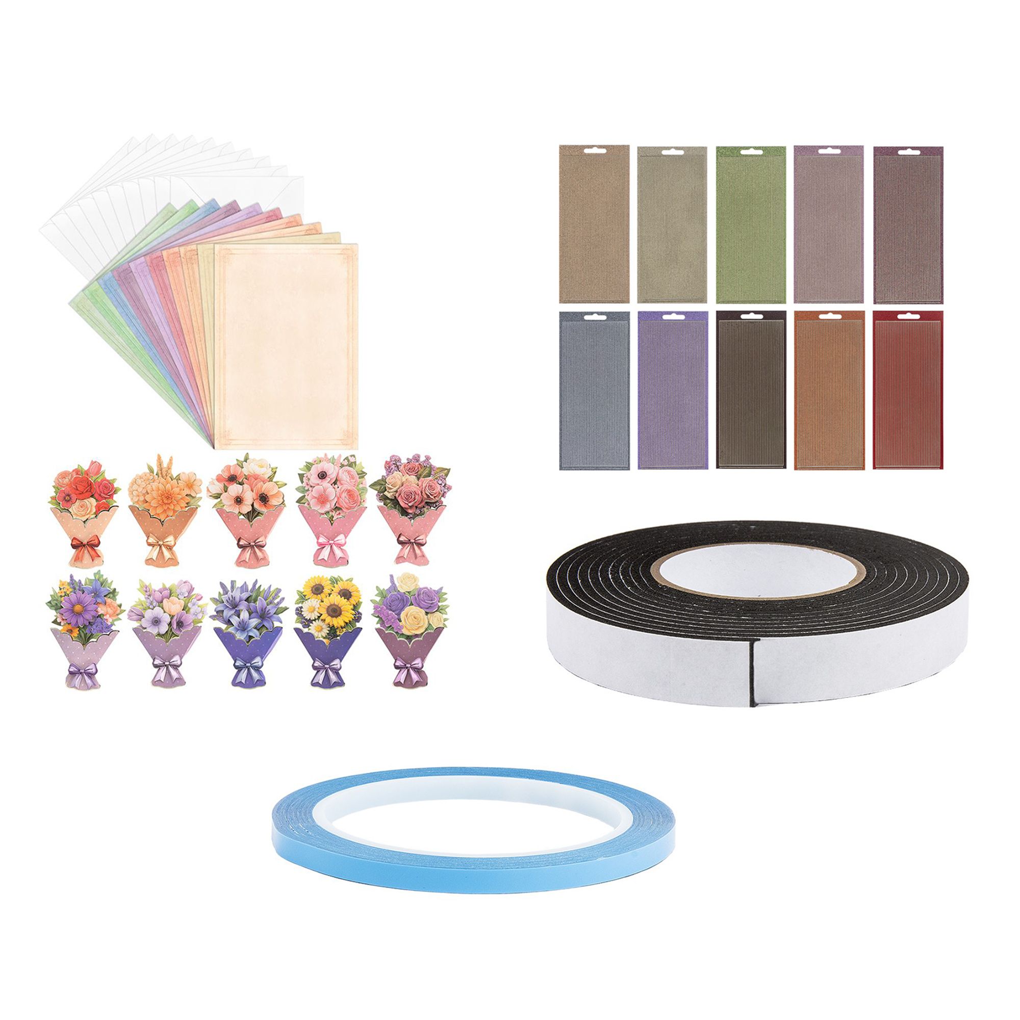 KARIN JITTENMEIER Grußkarten-Set Motivkarten & 3D Motive 73tlg.