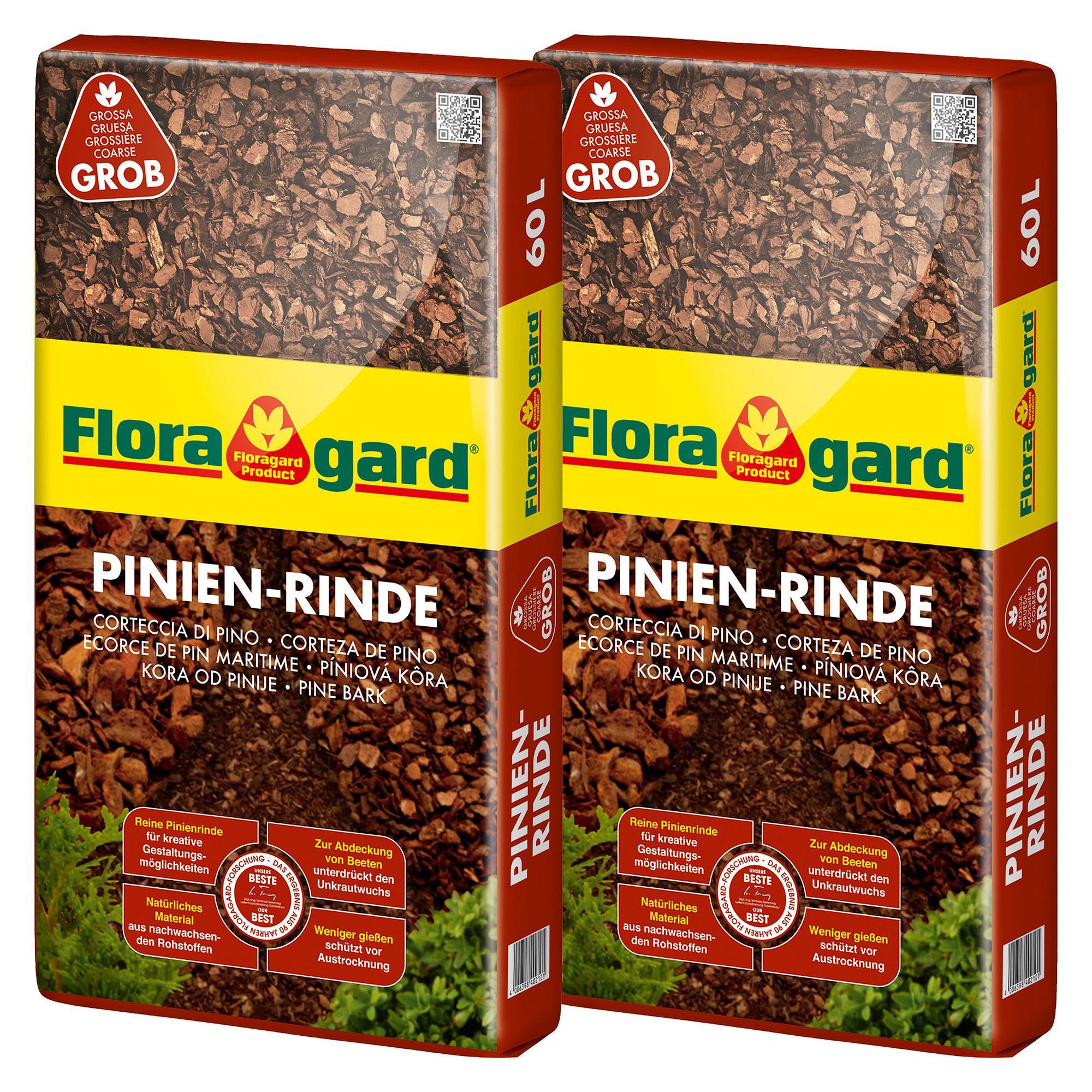 FLORAGARD® Pinienrinde 25-40mm 2x 60 Liter