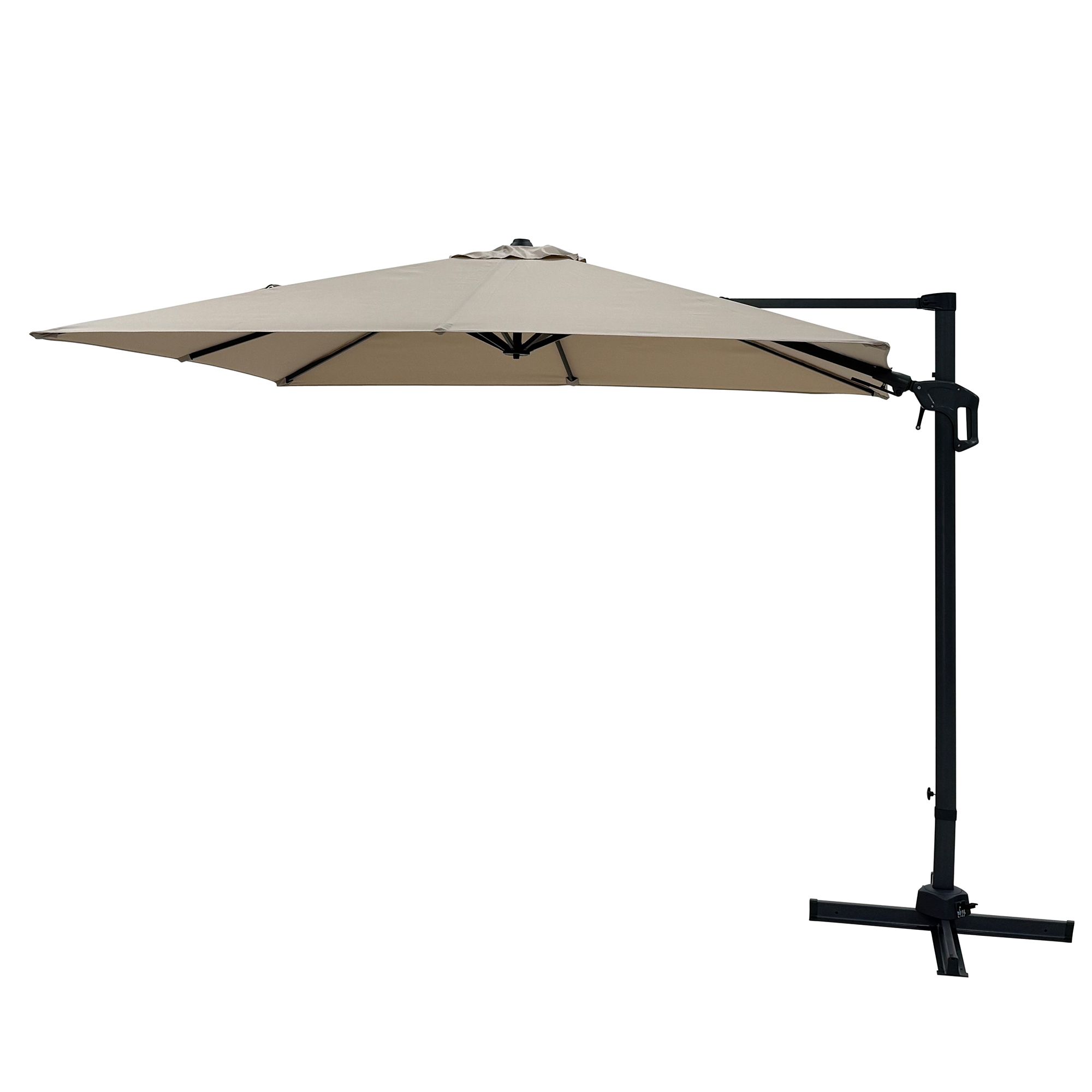 GREEN LOUNGE Ampelschirm 360° drehbar UV 80+ inkl. Schutzhülle & Kreuzfuß ca. 3,1x2,1m