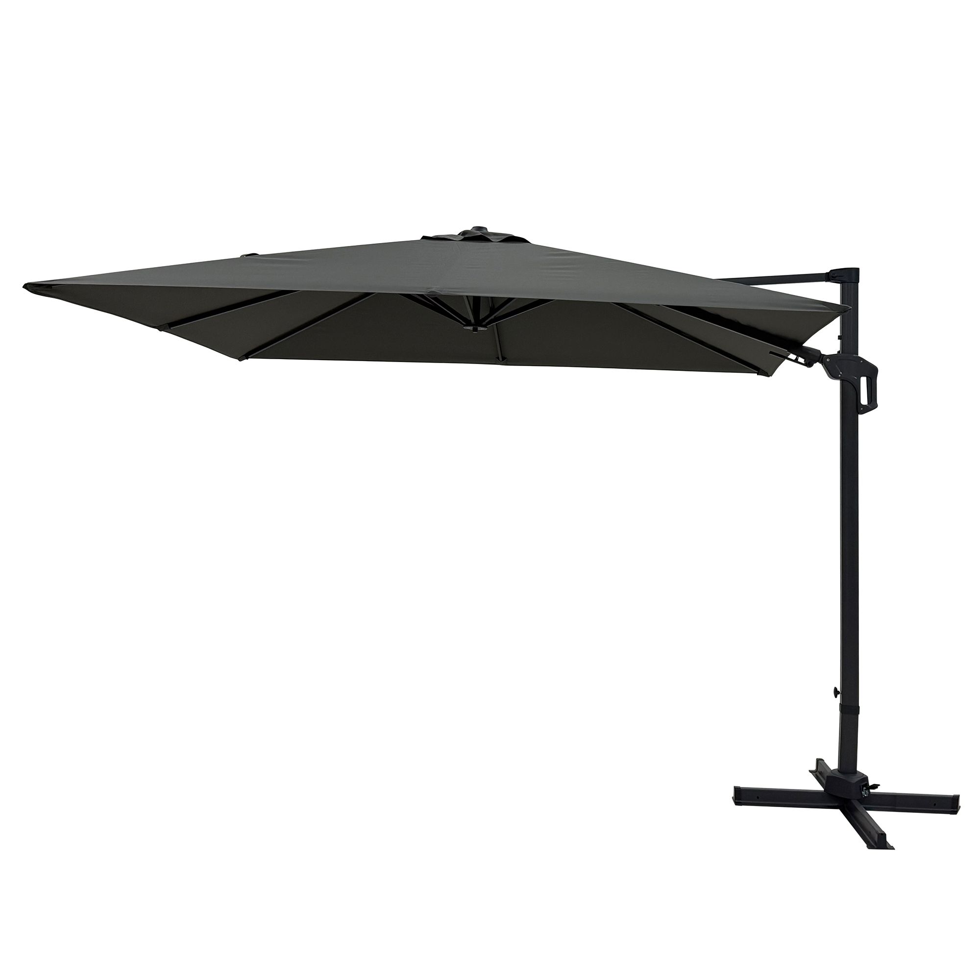 GREEN LOUNGE Ampelschirm 360° drehbar UV 80+ inkl. Schutzhülle & Kreuzfuß ca. 3,1x2,1m