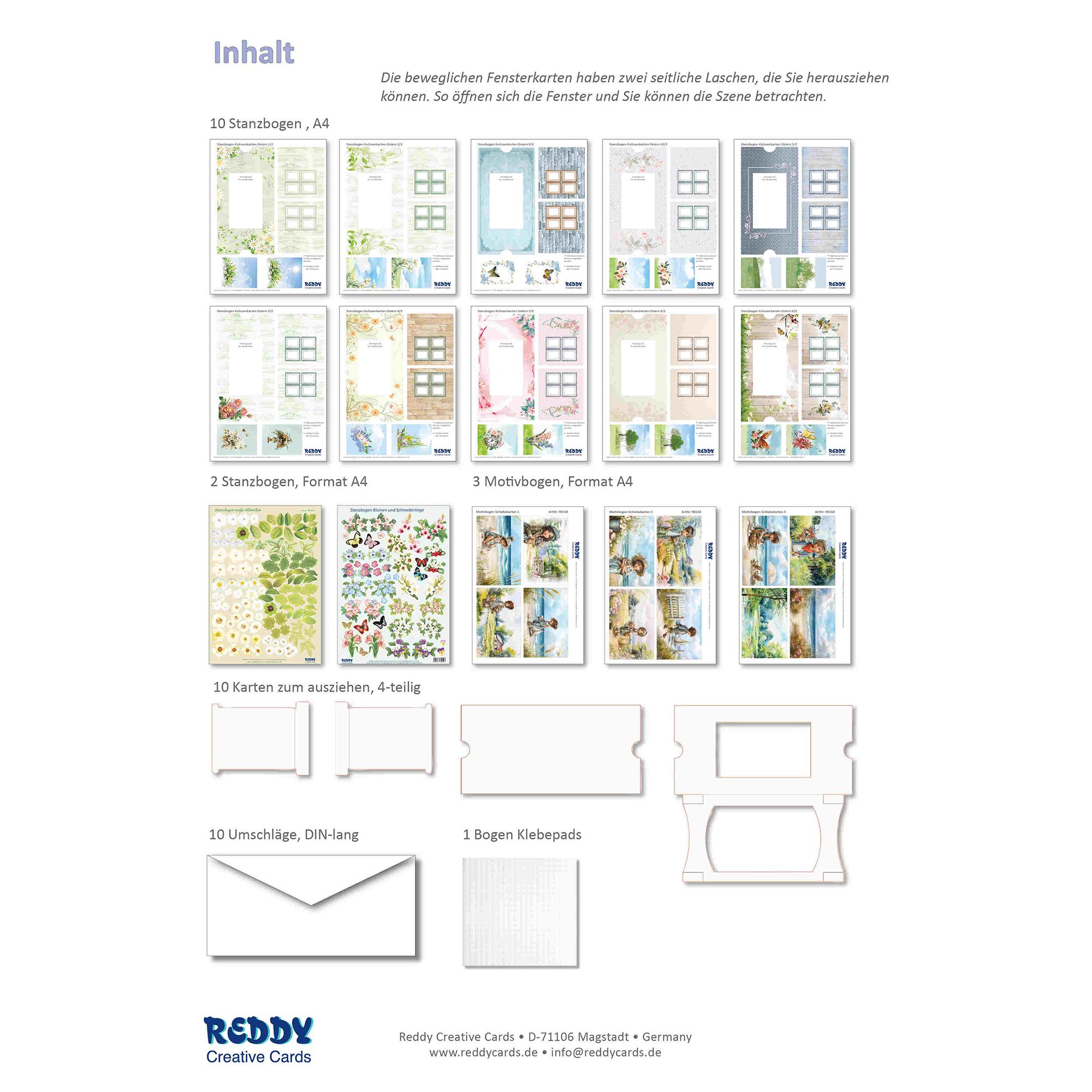 REDDY Grußkarten-Set bewegliche Fensterkarten 38tlg.