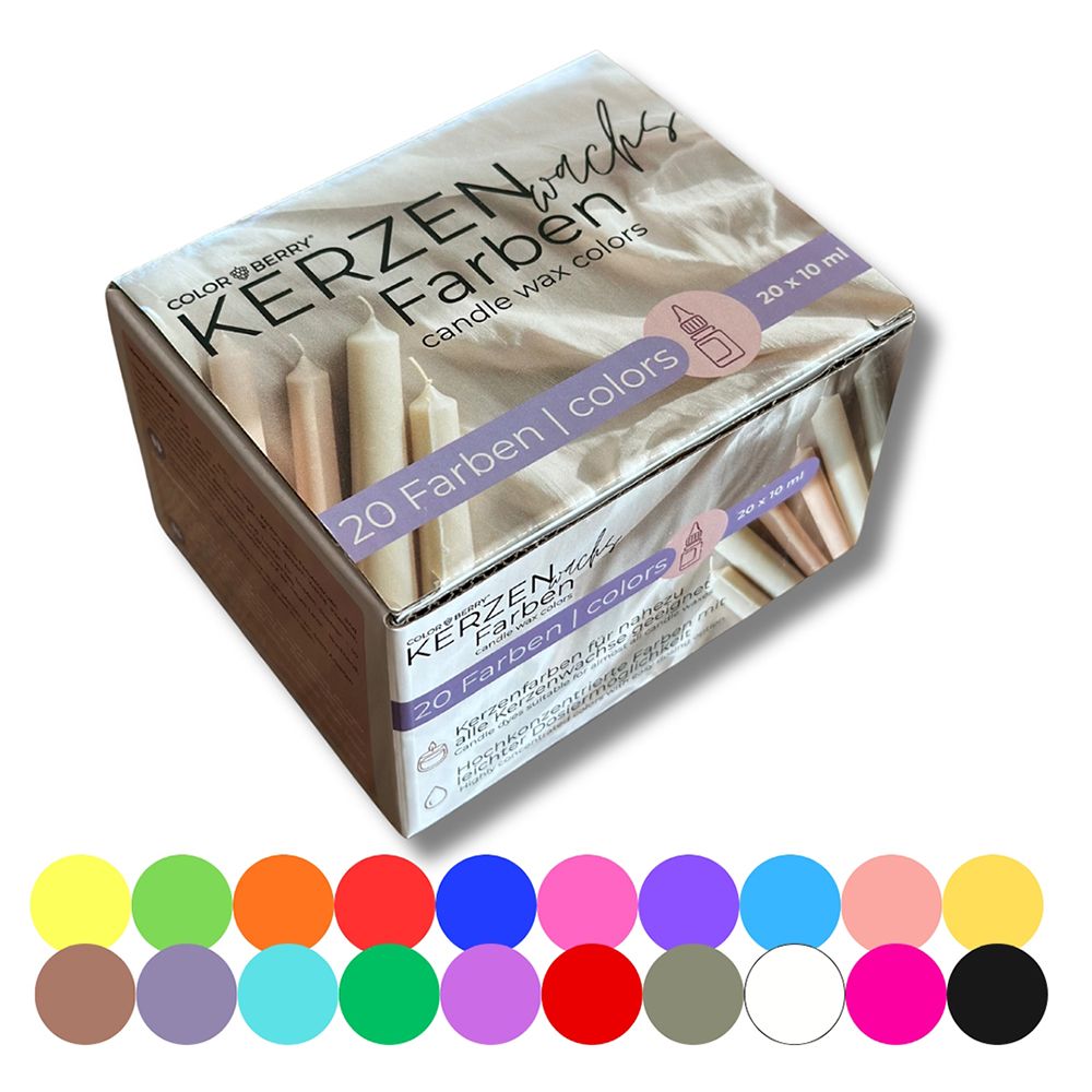 COLORBERRY Kreativfarben-Set Kerzenwachsfarben versch. Farbtöne 20tlg.