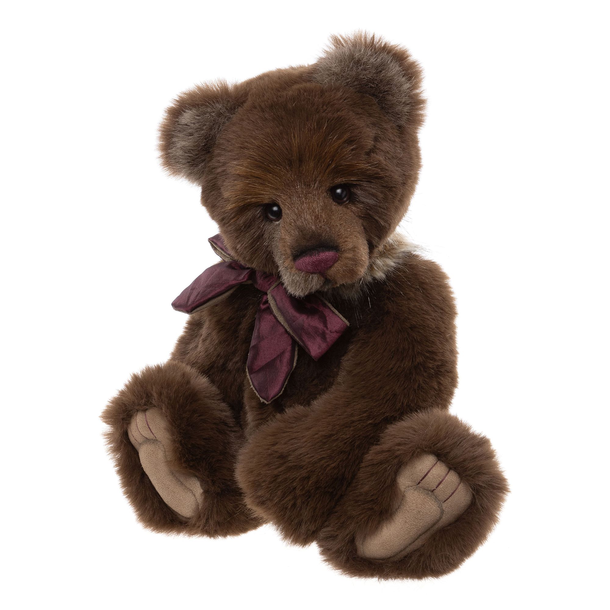 CHARLIE BEARS® Plüschbär Mr. Brown mit Schleife Höhe ca. 36cm