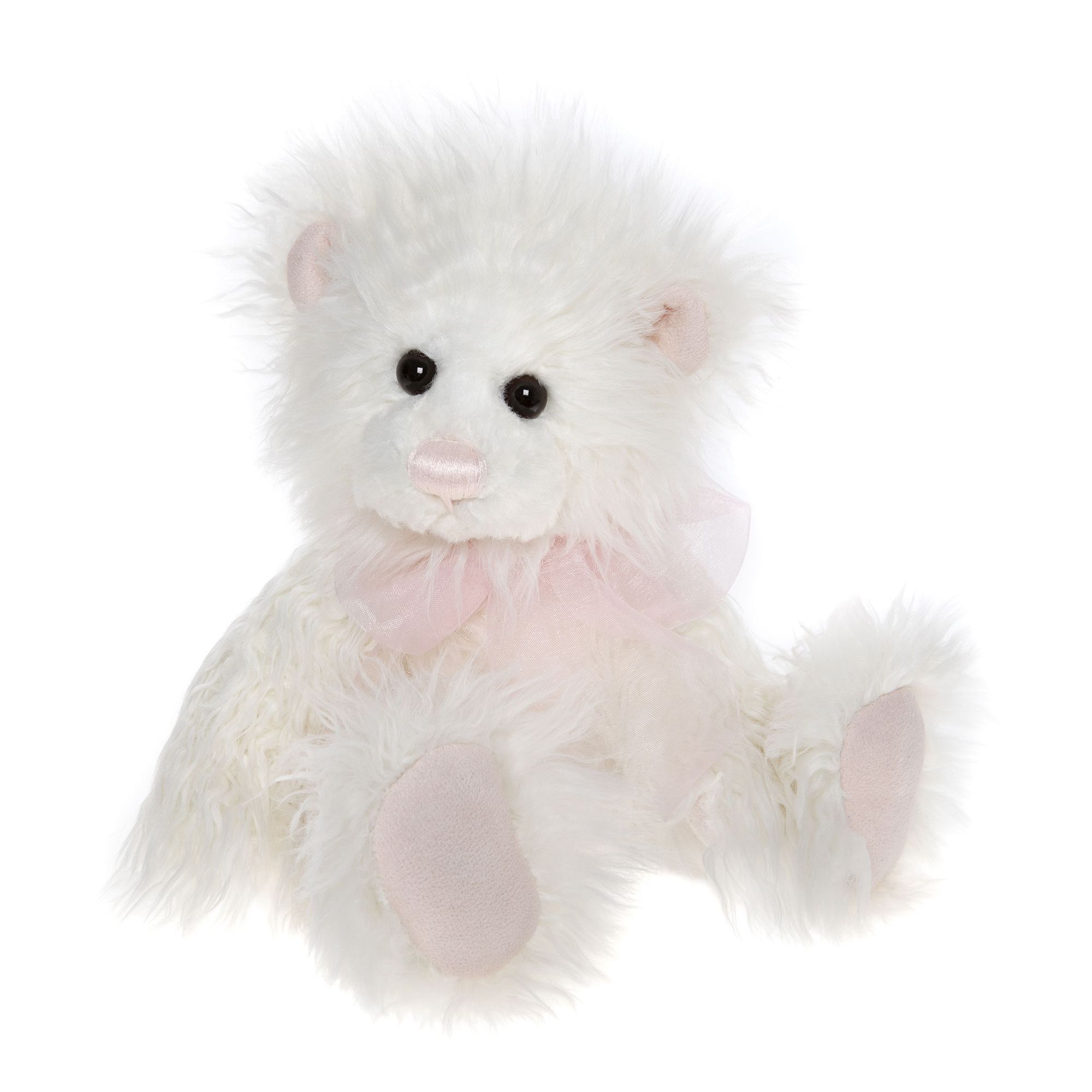 CHARLIE BEARS® Plüschbär Mrs. White mit Schleife Höhe ca. 28cm