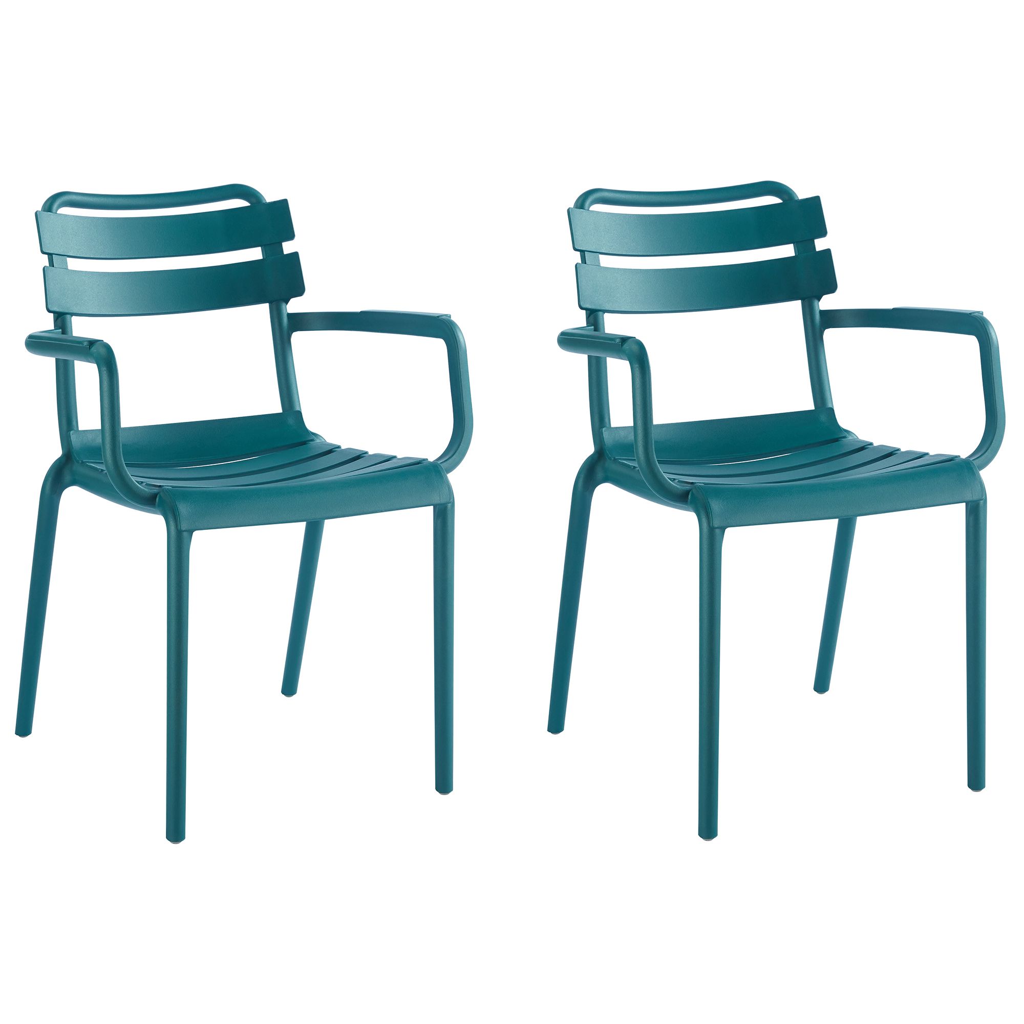 GREEN LOUNGE 2 Stapelstühle mit Armlehne fiberglasverstärkt belastbar bis 150kg