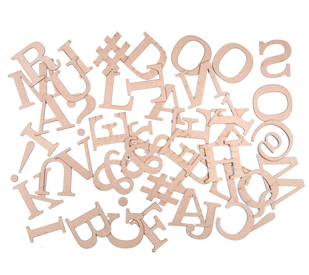 DAWN BIBBY Kreativ-Set Holzbuchstaben & Sonderzeichen 44tlg. - QVC.de