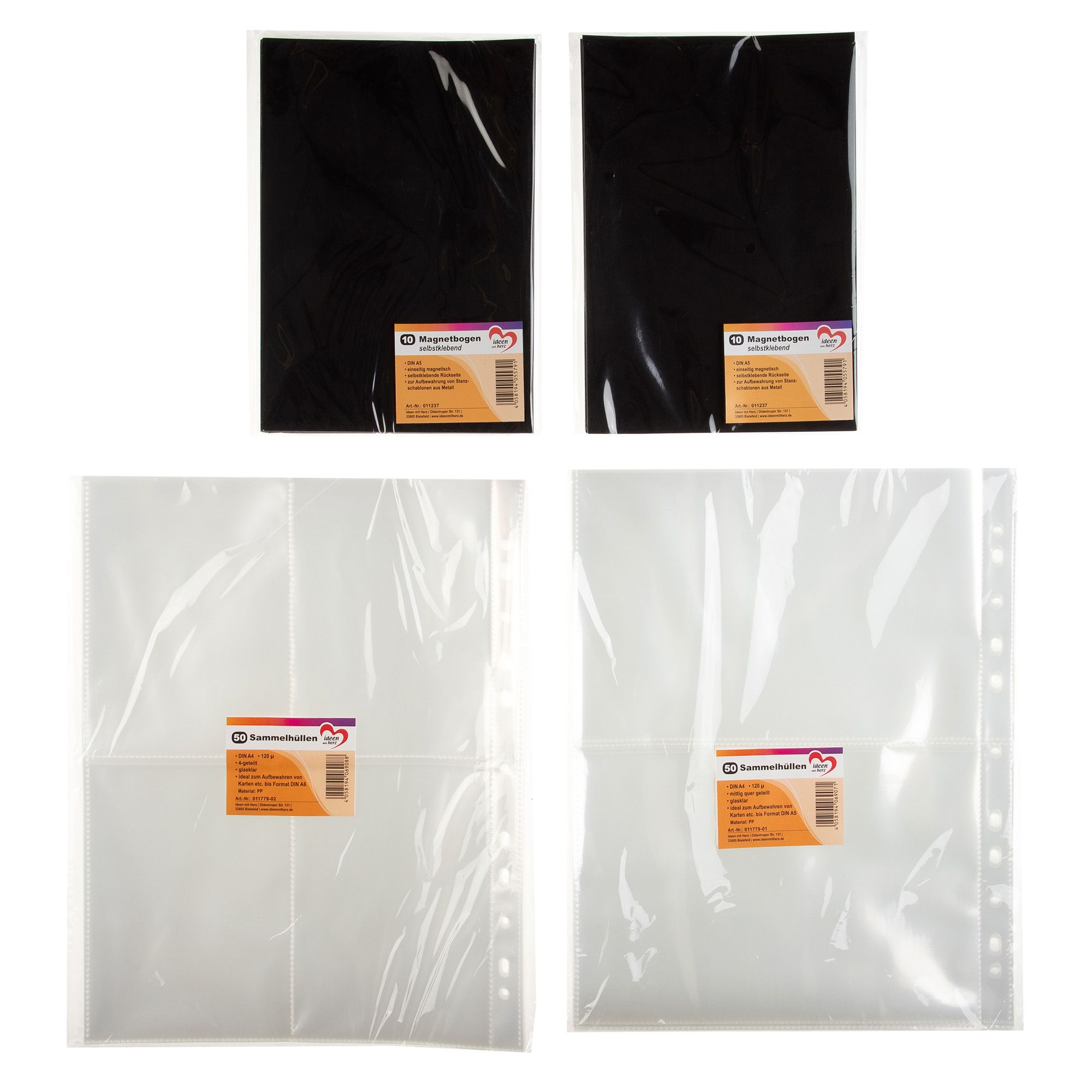 Aufbewahrungs-Set Sammelhülle versch. Ausführungen inkl. Magnetbogen