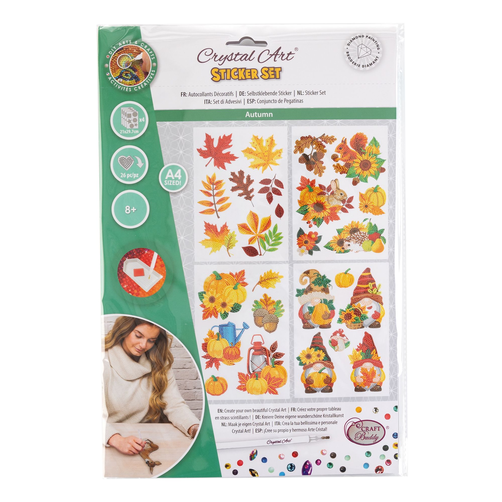 CRAFT BUDDY™ Diamond Painting DIN A4Stickerbogen zum Nachlegen 12tlg