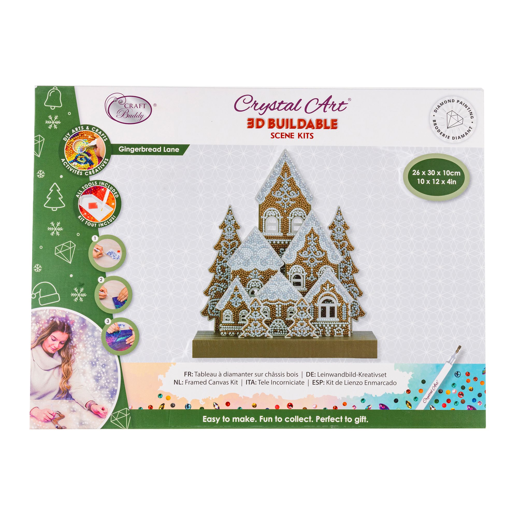 CRAFT BUDDY™ Diamond Painting 3D Winter Landschaft ca. 26x10x32cm 6tlg.